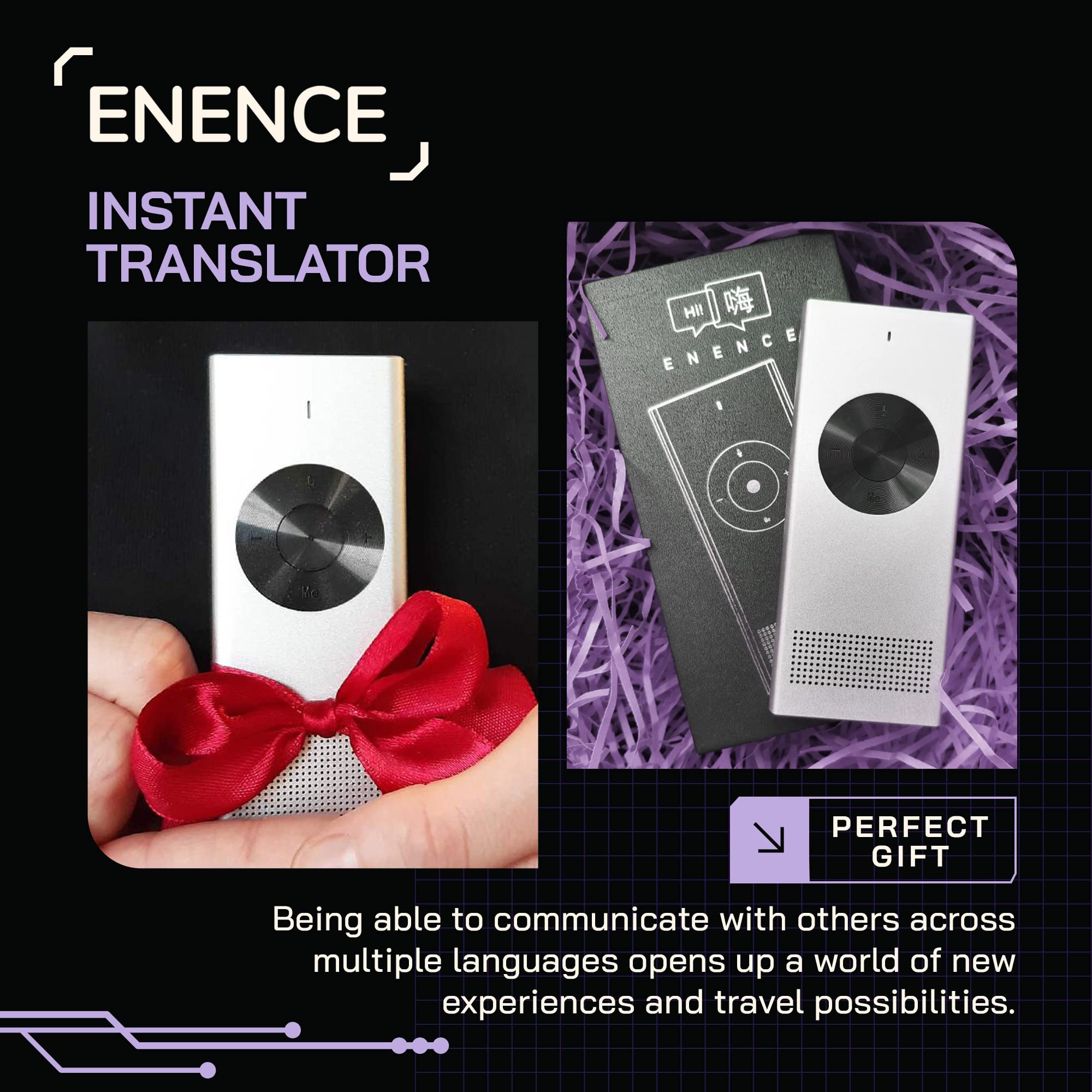 Enence Muama Enence Instant Two-Way Translator - Portable, Real-time Translation in 36 Languages for Travel & Business Communications