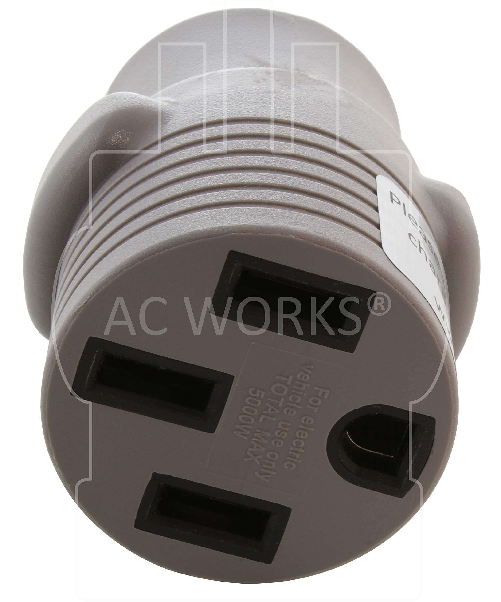 Ac Works Ev Charging Adapter For Tesla Use (L6-20 20A 250V 3-Prong To Tesla- Straight)
