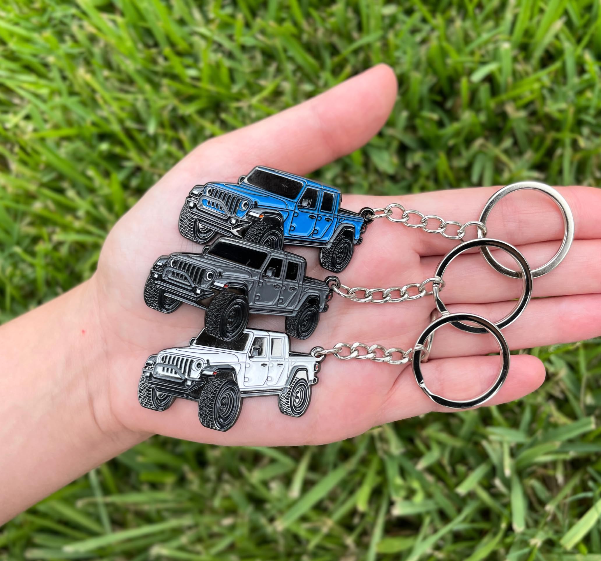 FOUR WHEEL BEAST Jeep Gladiator Keychain - Officially Licensed Jeep Accessories Key Chain Fob Cover Mods 2024 2023 (Granite)
