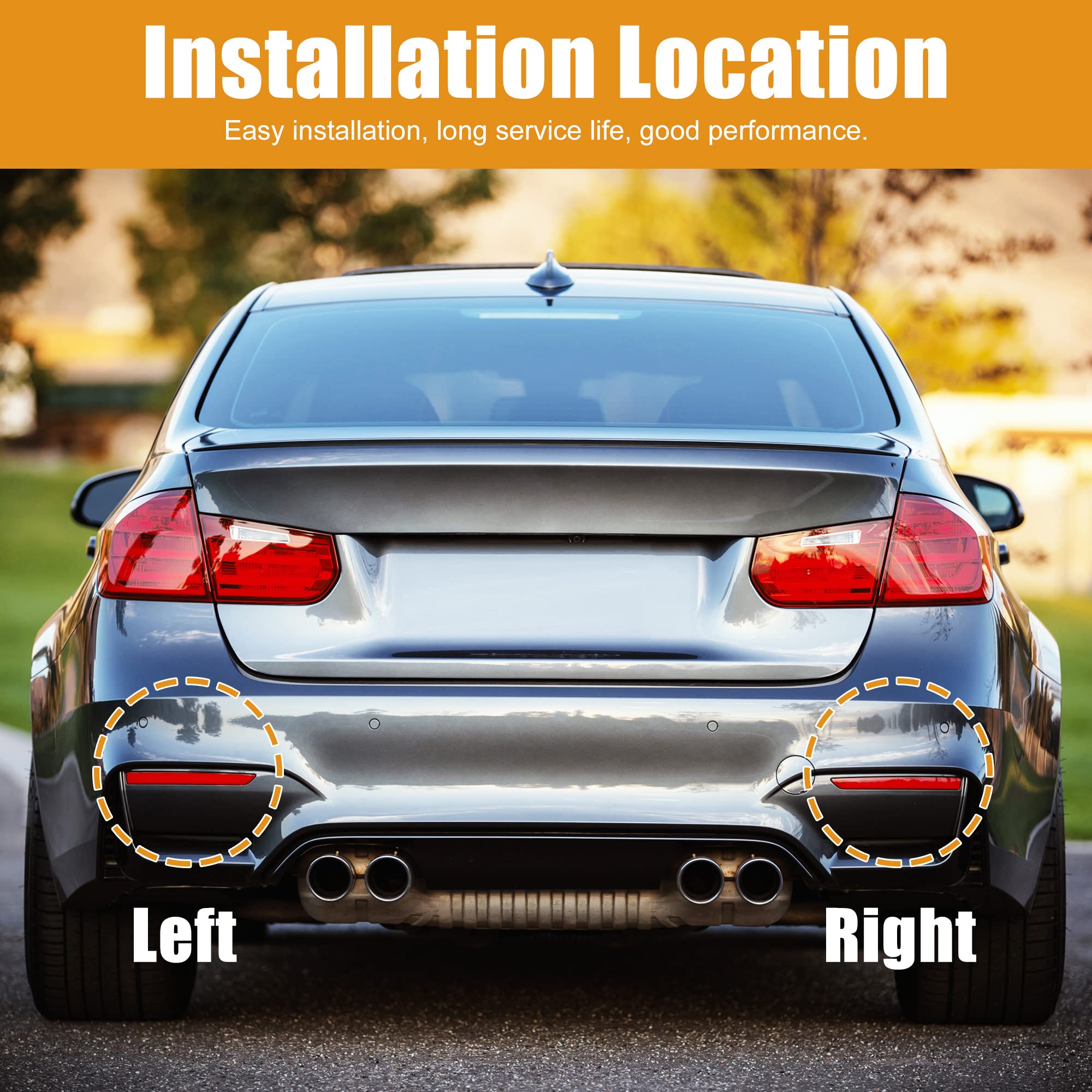 X Autohaux 1 Pair Car Rear Bumper Reflector Strip Cover Left Right Side 63147314883 63147314884 For Bmw X1 2013-2015
