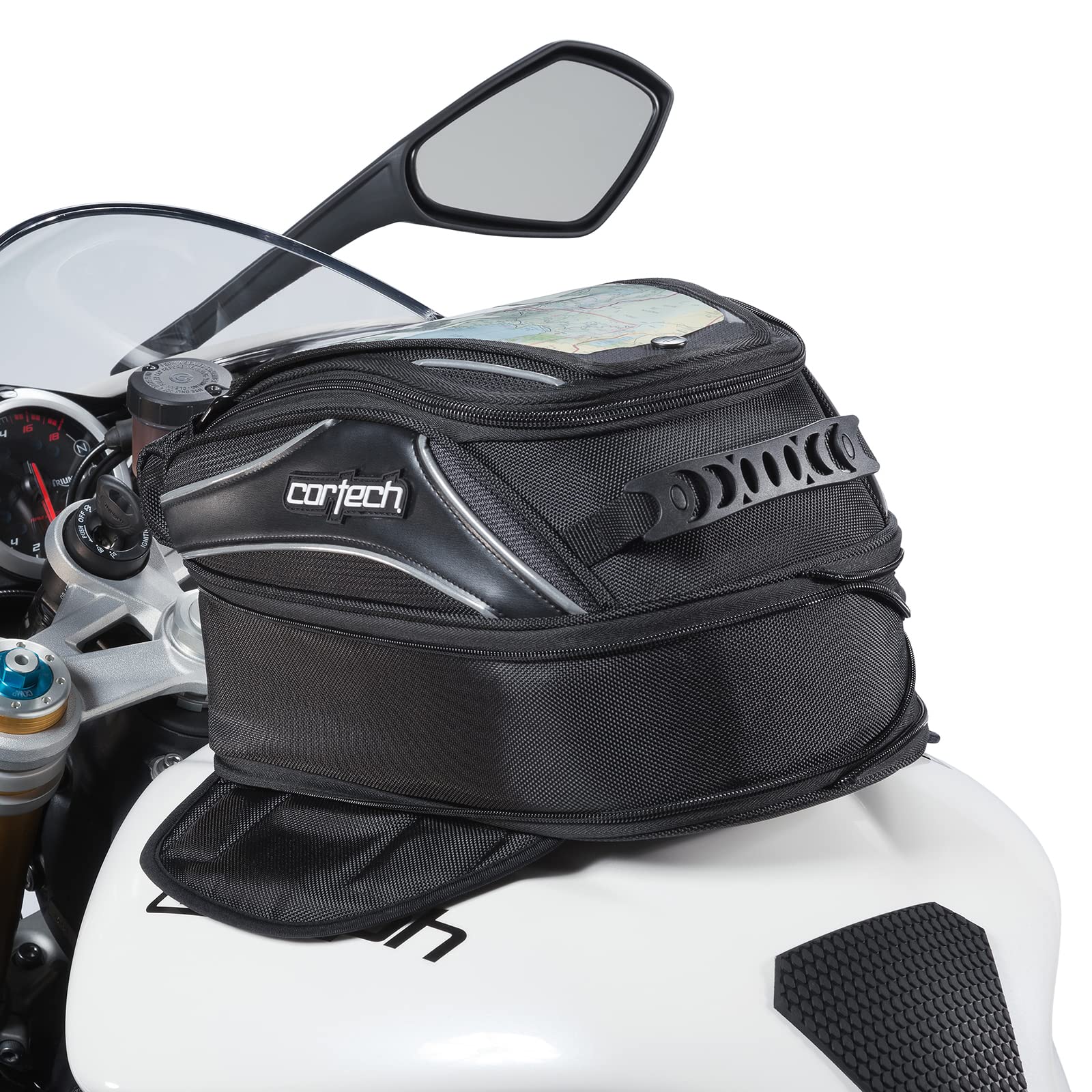 Cortech Super 2.0 Tank Bag - 10L, Black Polyester, Model 8230-0505-10