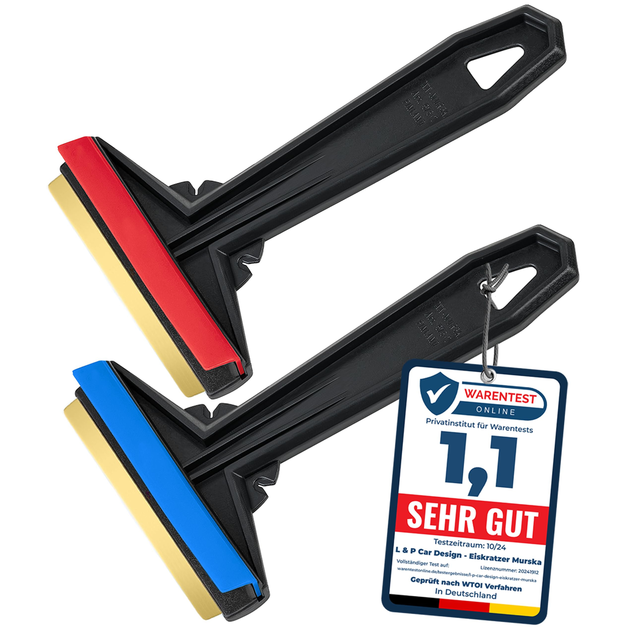 Car Ice Scraper Brass Blade - fast, easy & efficient - [ 2 Pack ] Ice Scrapers for Car Windshield Ice Scraper - Brass Ice Scrape