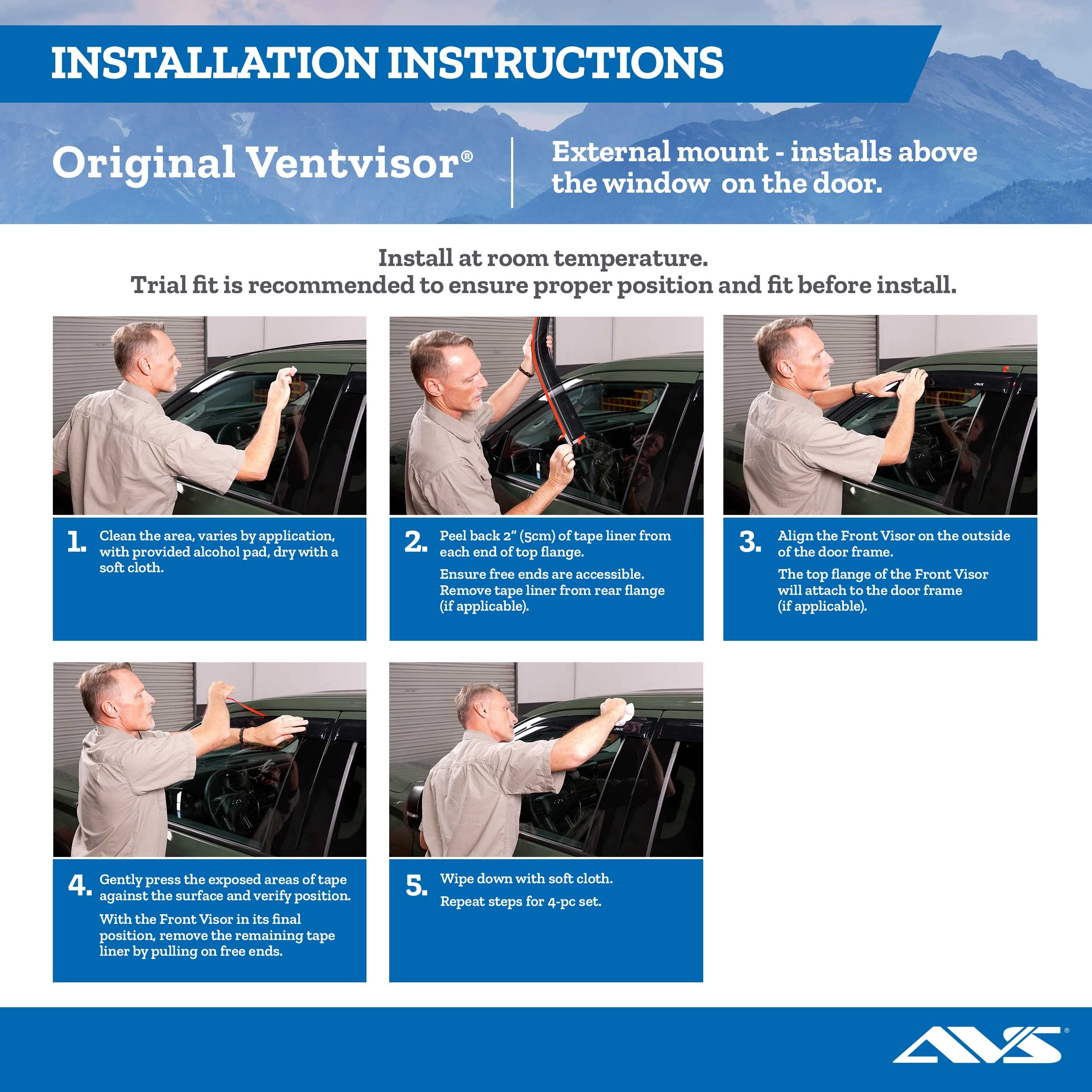 Auto Ventshade [Avs] Outside Mount Ventvisor / Window Deflectors | Fits 2007 - 2010 Mitsubishi Outlander, 4 Pcs. | Smoke - 94555