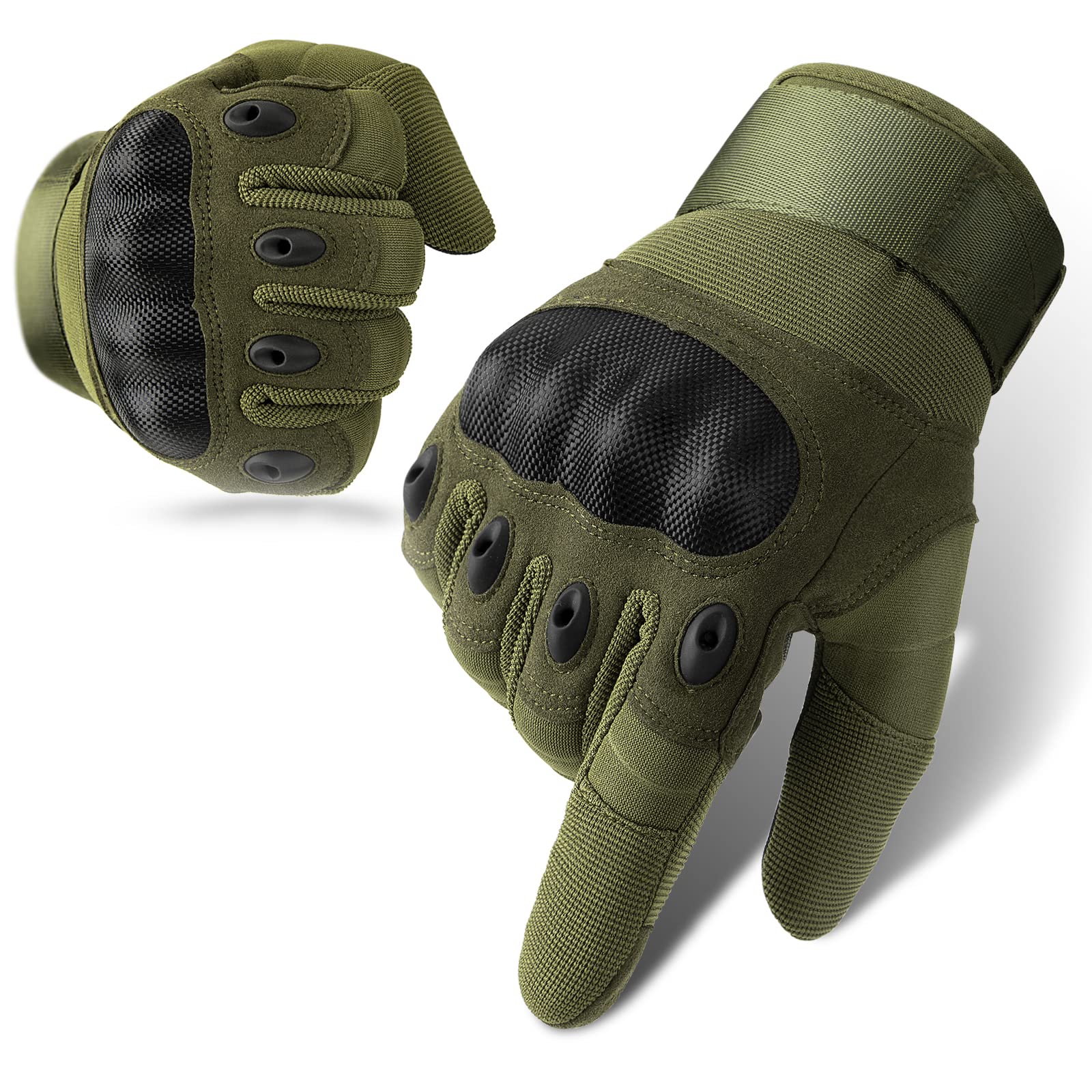 Cierto Motorcycle Gloves For Women Men: Touch Screen Full Finger Breathable Hard Knuckle And Adjustable Wrist Tactical Glove For