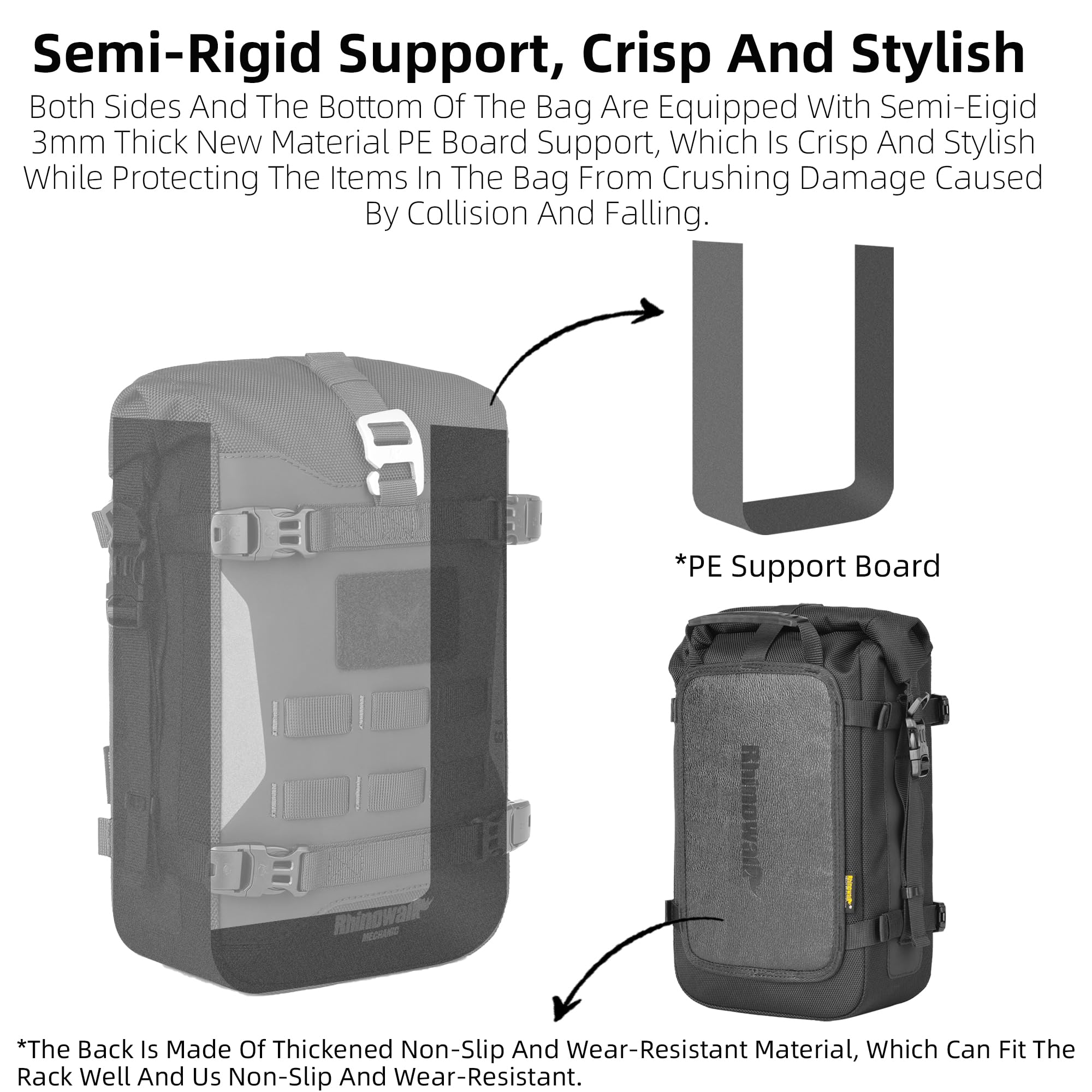 Rhinowalk Motorcycle Front Bumper Bag, Motorbike Side Bag Waterproof Motorcycle Saddle Pannier Tail Bag with MOLLE System Motor