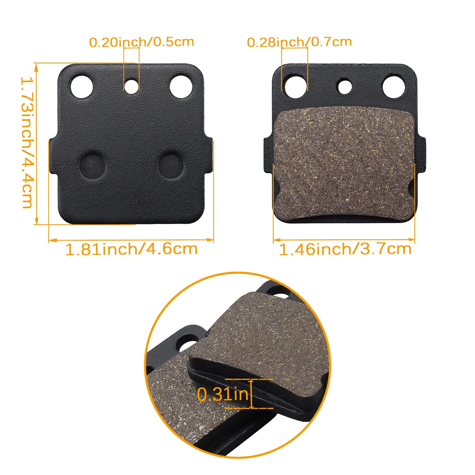 Motorcycle Rear Brake Pads Compatible For Yamaha Yfz350 Banshee Yfz 350 1987-2009 / Yfm350X Warrior 350 1987-2004
