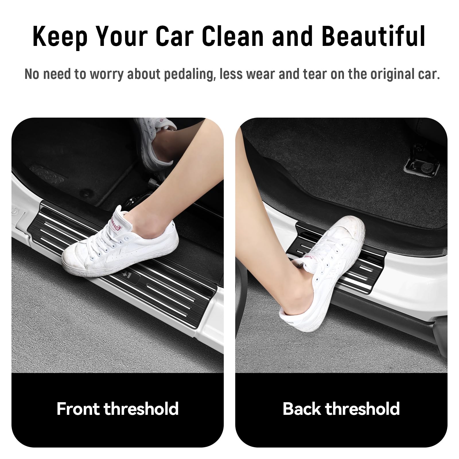 Bercicci 4PCS Door Sill Protector for Jeep Wrangler JL JLU 2018-2025 & Gladiator JT 2020-2025 Accessories Stainless Steel Front