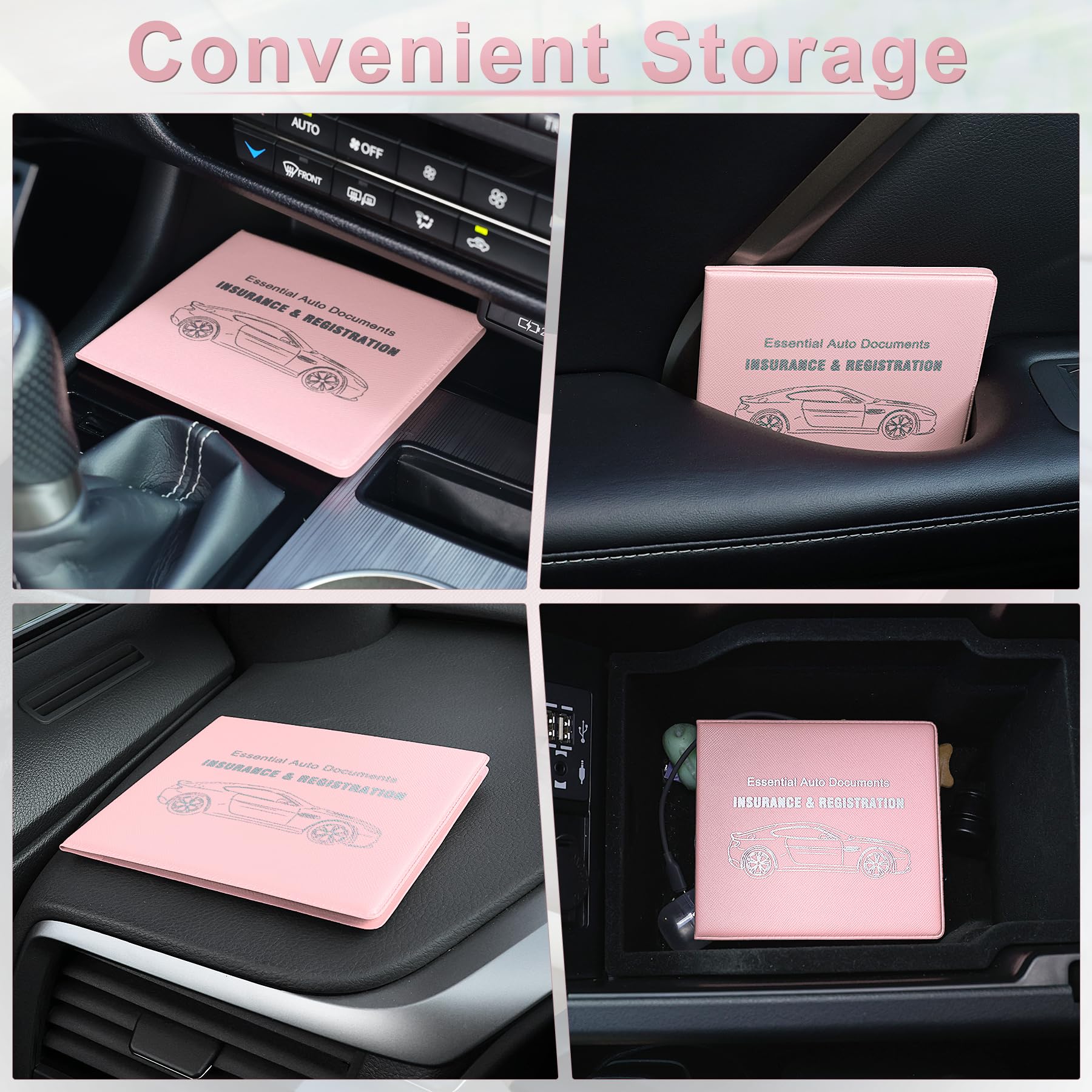 Uyye Car Registration And Insurance Card Documents Holder 2-Pack,Car Interior Accessories For Car,Truck,Suv And Other Vehicle, C