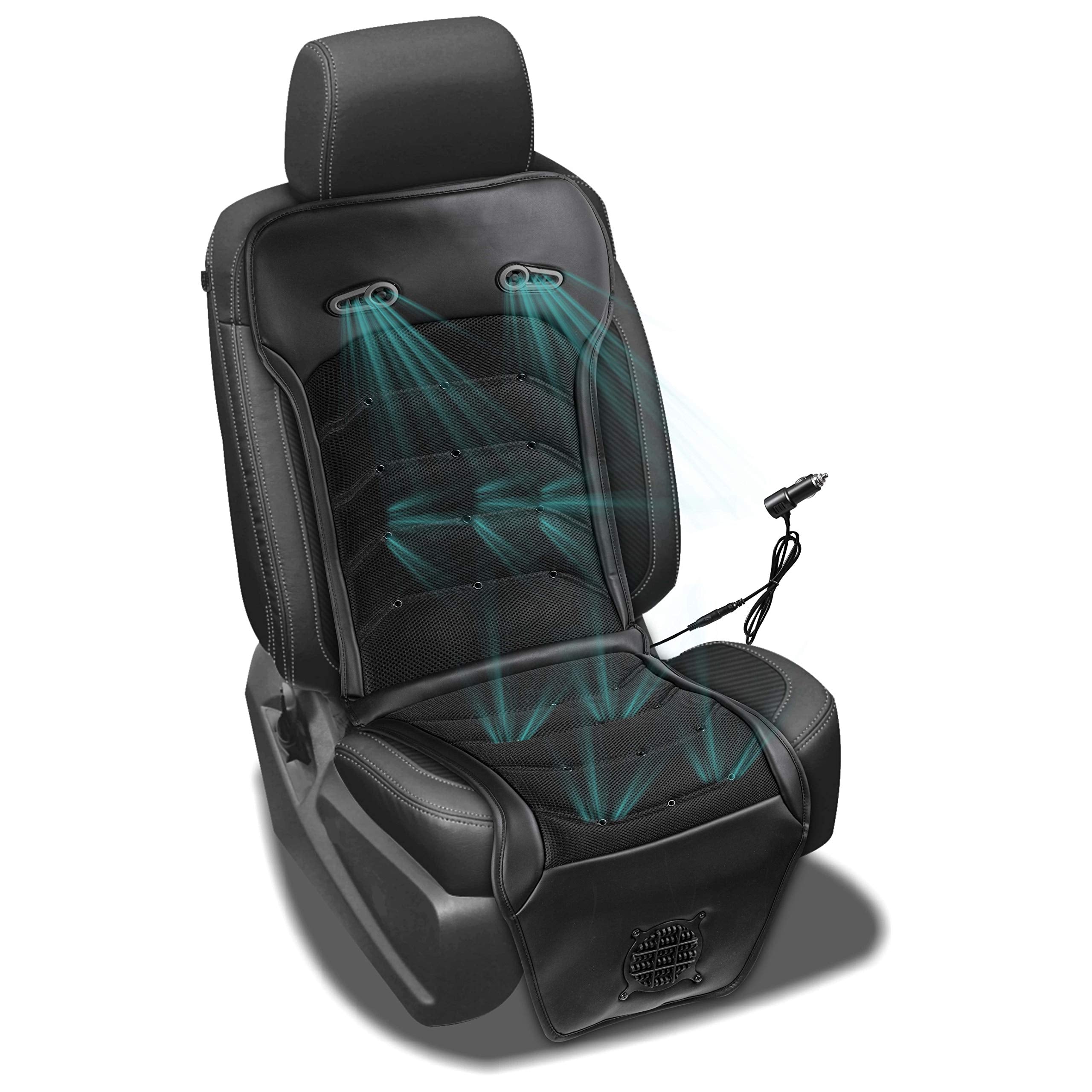 Cooling Car Seat Cushion Cover - 12V Air Ventilated Cooling Seat Cover for Car, Ventilate Breathable Home and Office, Back Comfo