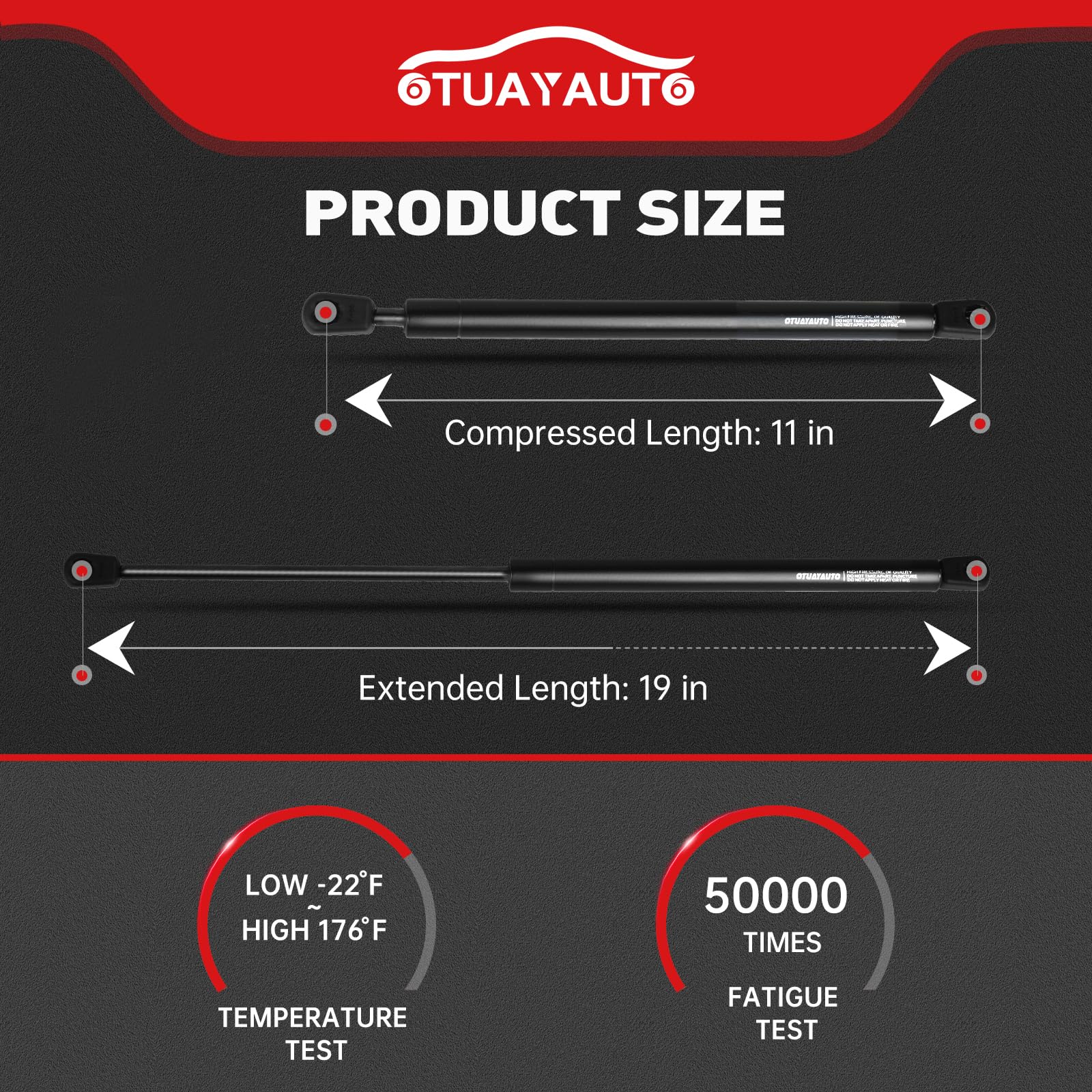 Otuayauto Front Hood Struts - Replacement For Dodge Ram 1500 2500 3500 4500 5500 Lift Support - Fits 2002-2010 Vehicles, 5527632