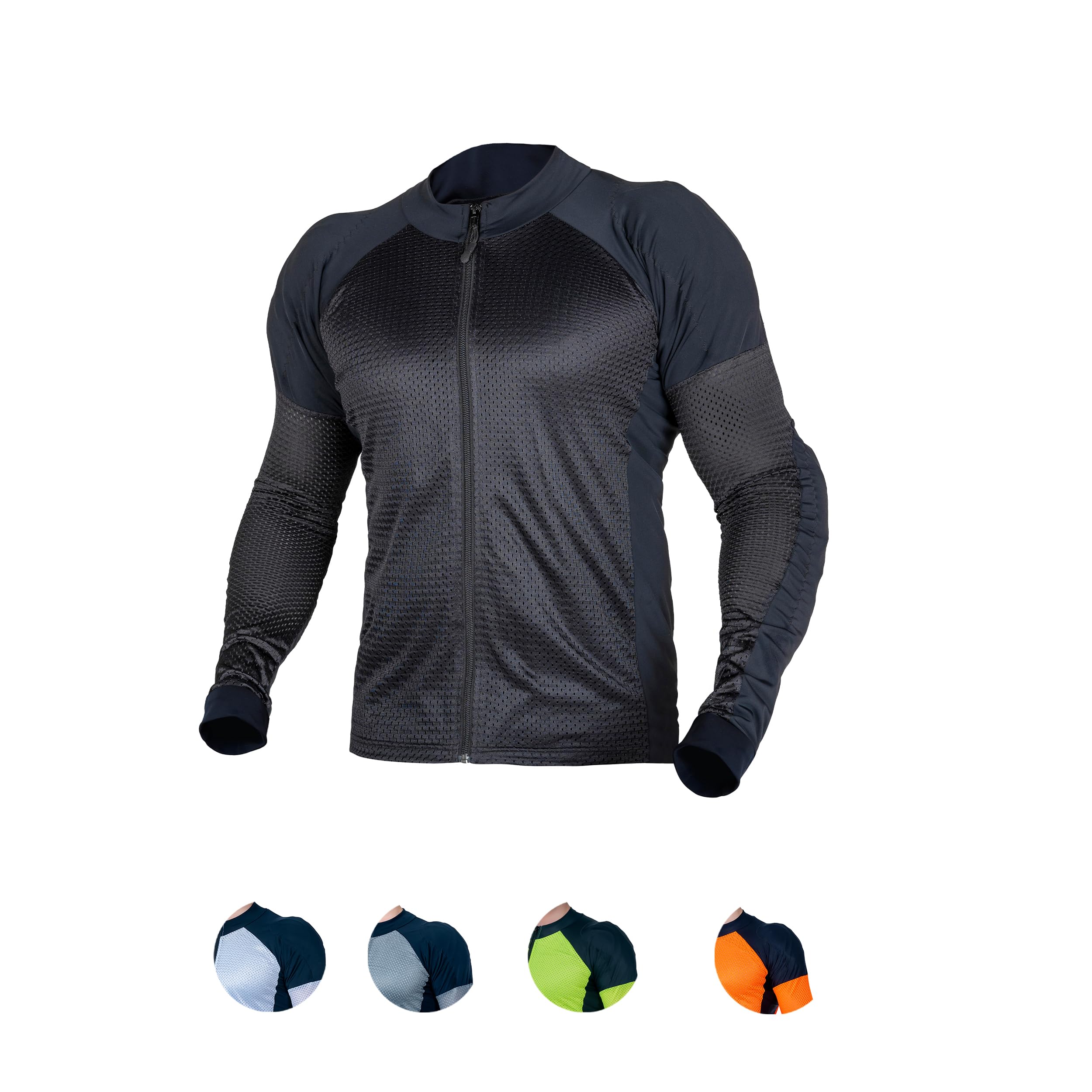 Wicked Stock Mesh Armored Motorcycle Shirt For Men And Women - Ce Level 2 Mesh Motorcycle Protective Shirt For Summer- Soft And Stretchy Lightweight Motorcycle Armored Shirt With Removable Padding
