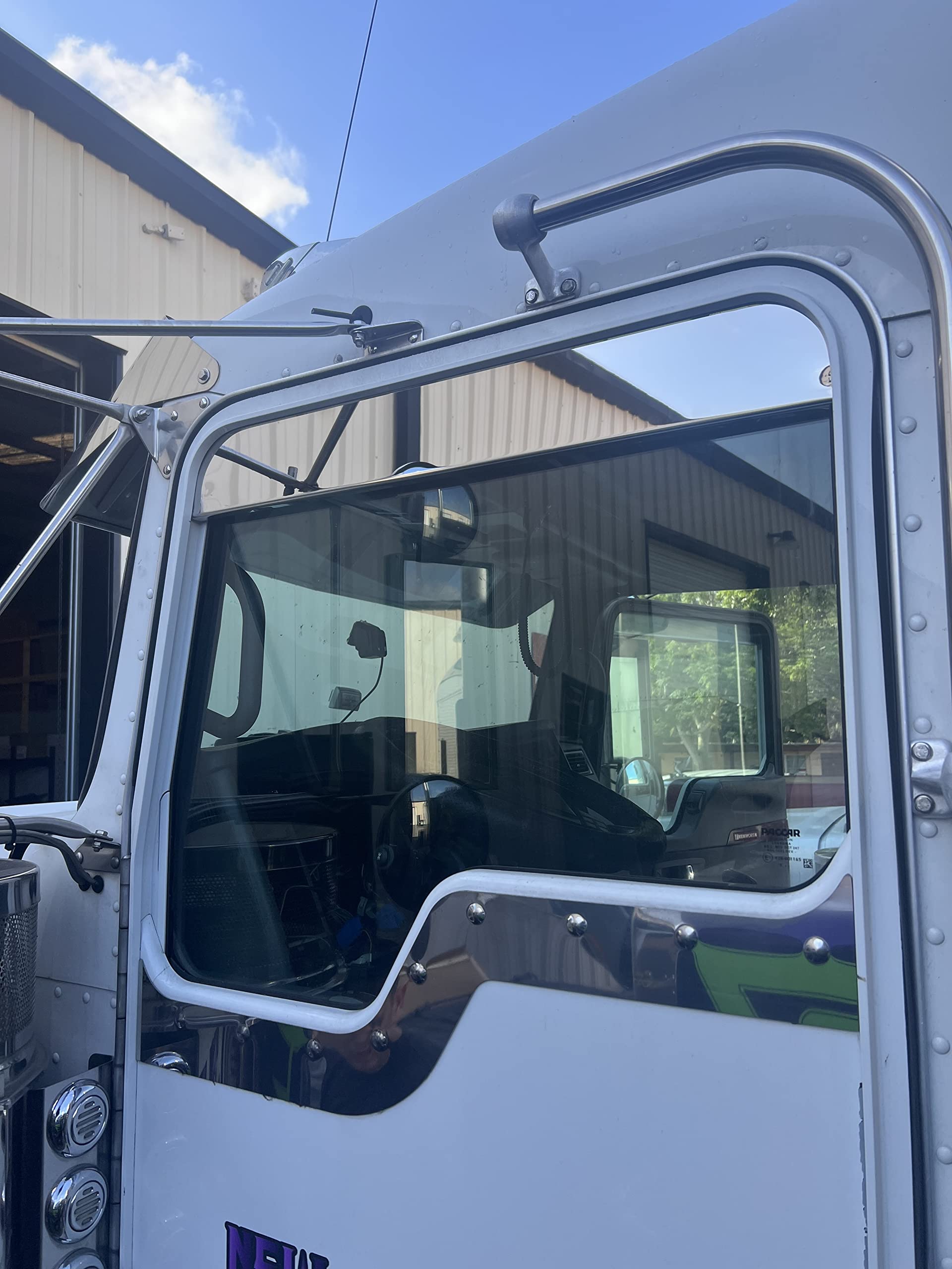 Kenworth T600, T660,T800 & W900 4 Inch Drop Windows Chop Top Set By Floridas Finest Custom Works, Made Of Stainless Steel, Mirro