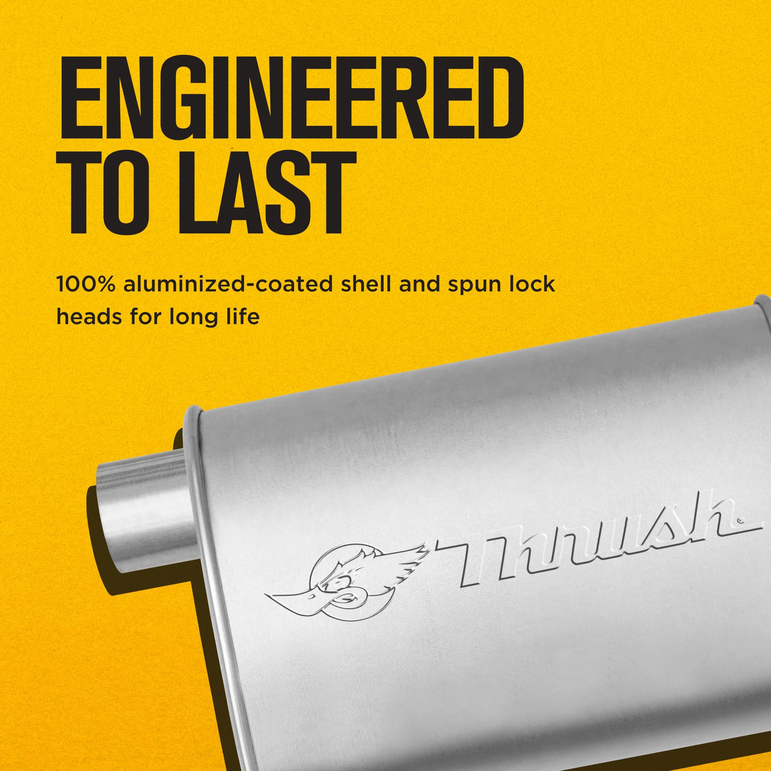 Thrush Muffler Mellow Performance Tone Inlet 2.5 Pipe Connection Offset Outlet 2.5 Center
