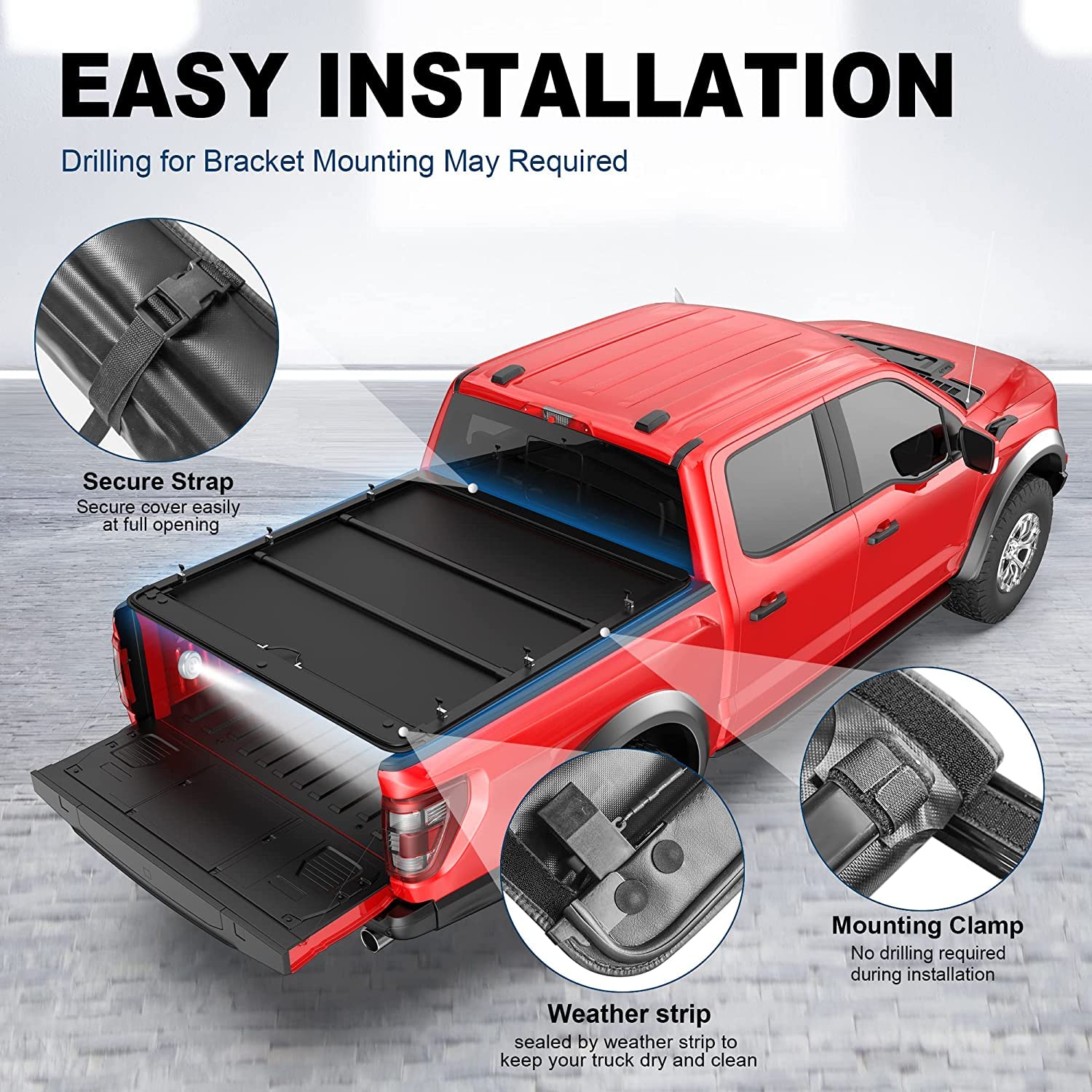 Mostplus Roll-Up Soft Vinyl Truck Bed Tonneau Cover Compatible With 2004-2008 Ford F150 F-150 (Excl. Raptor Series) Styleside 8