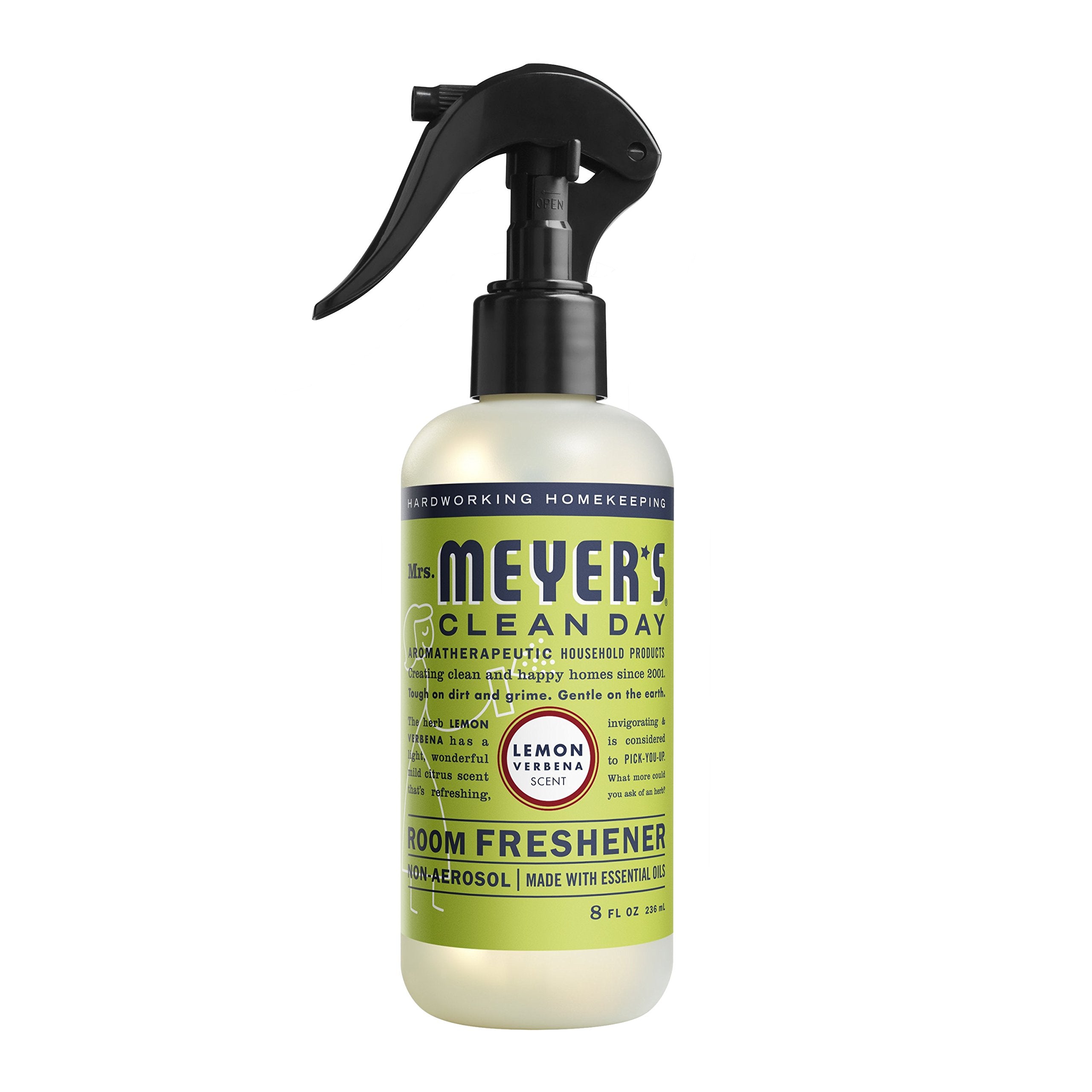 Mrs. Meyer'S Room And Air Freshener Spray, Non-Aerosol Spray Bottle Infused With Essential Oils, Lemon Verbena, 8 Fl. Oz