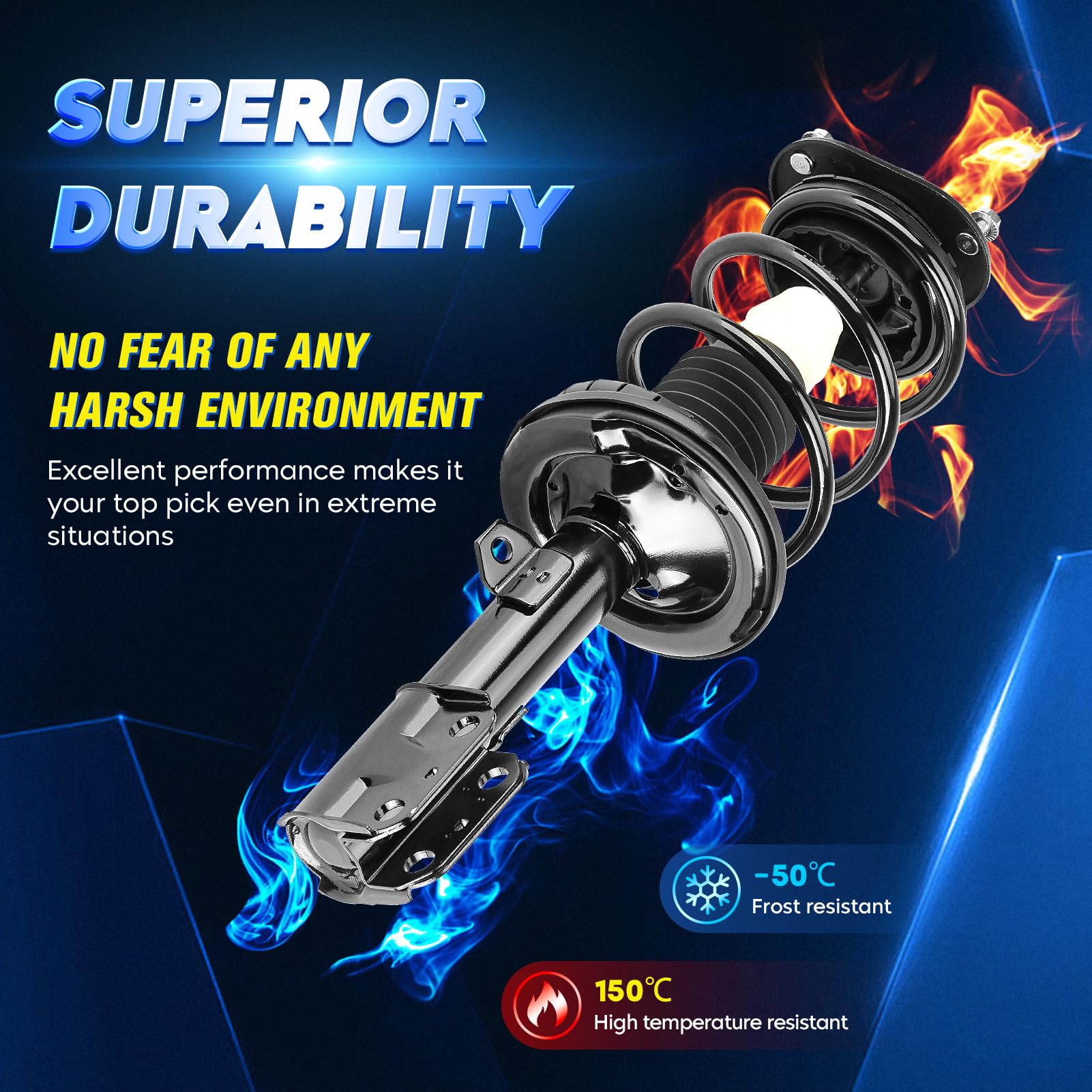 Front & Rear Strut Shock Assembly w/Coil Spring for Scion tC 2005 2006 2007 2008 2009 2010 2.4L, Replace 172400L 172400R 172391