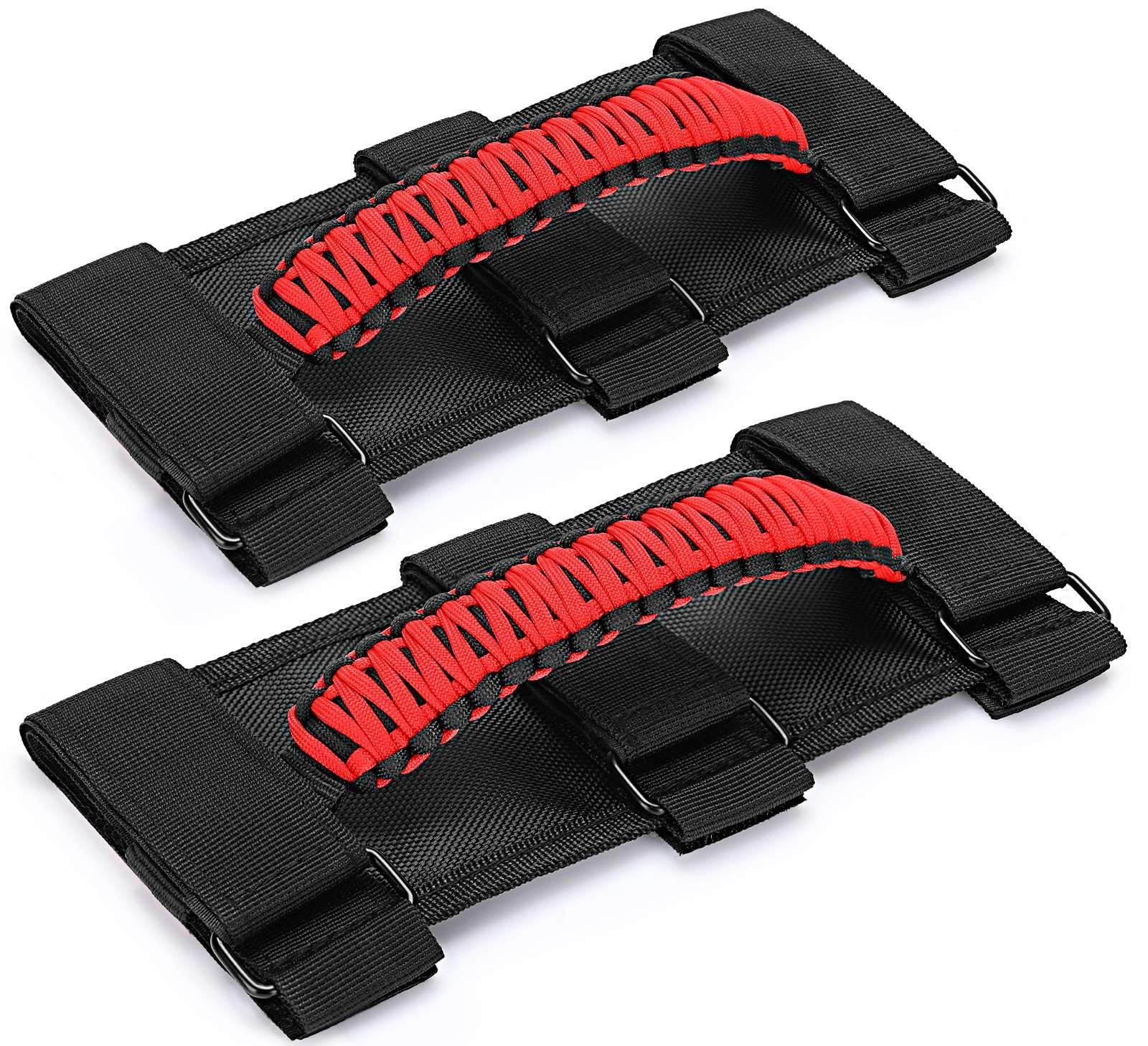 moveland Roll Bar Grab Handles, 2 Pack Paracord Grip Handles for Jeep Wrangler JL, JK, TJ, YJ & Jeep Gladiator 1955-2023 - Upgra