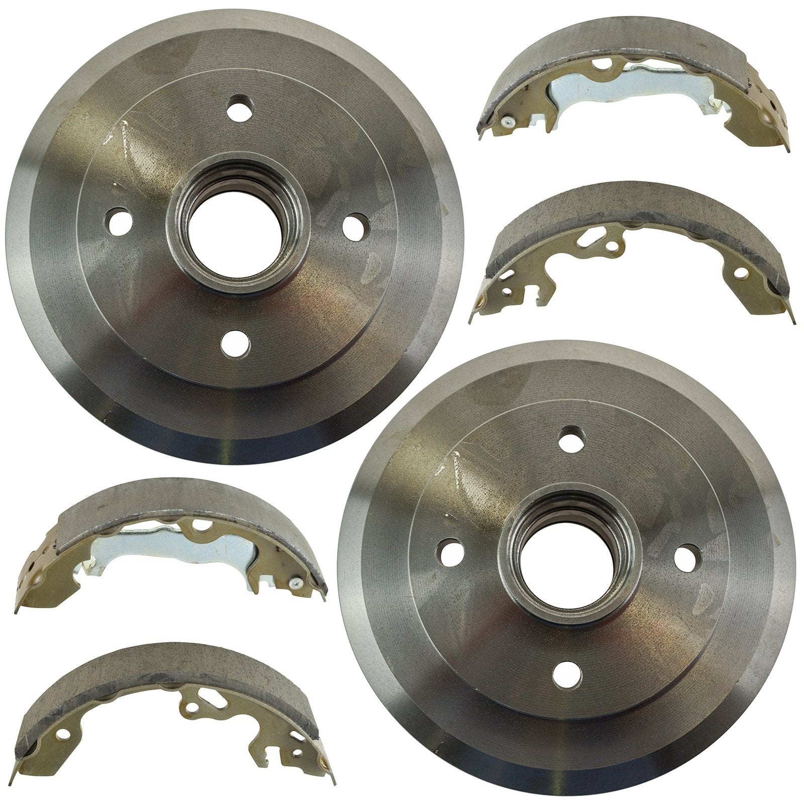 TRQ Rear Brake Drum & Shoe Kit Compatible with 00-08 Ford Focus