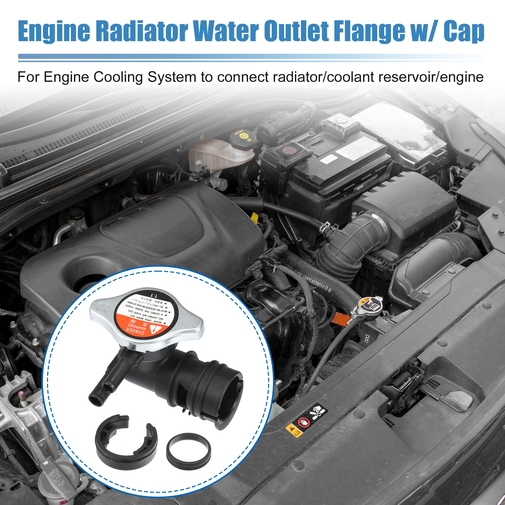 uxcell No.16431-31490/16401-62100 Engine Radiator Filler Neck with Fully Sealed Cap for Toyota Sienna 07-10 for Lexus RX350 07-0