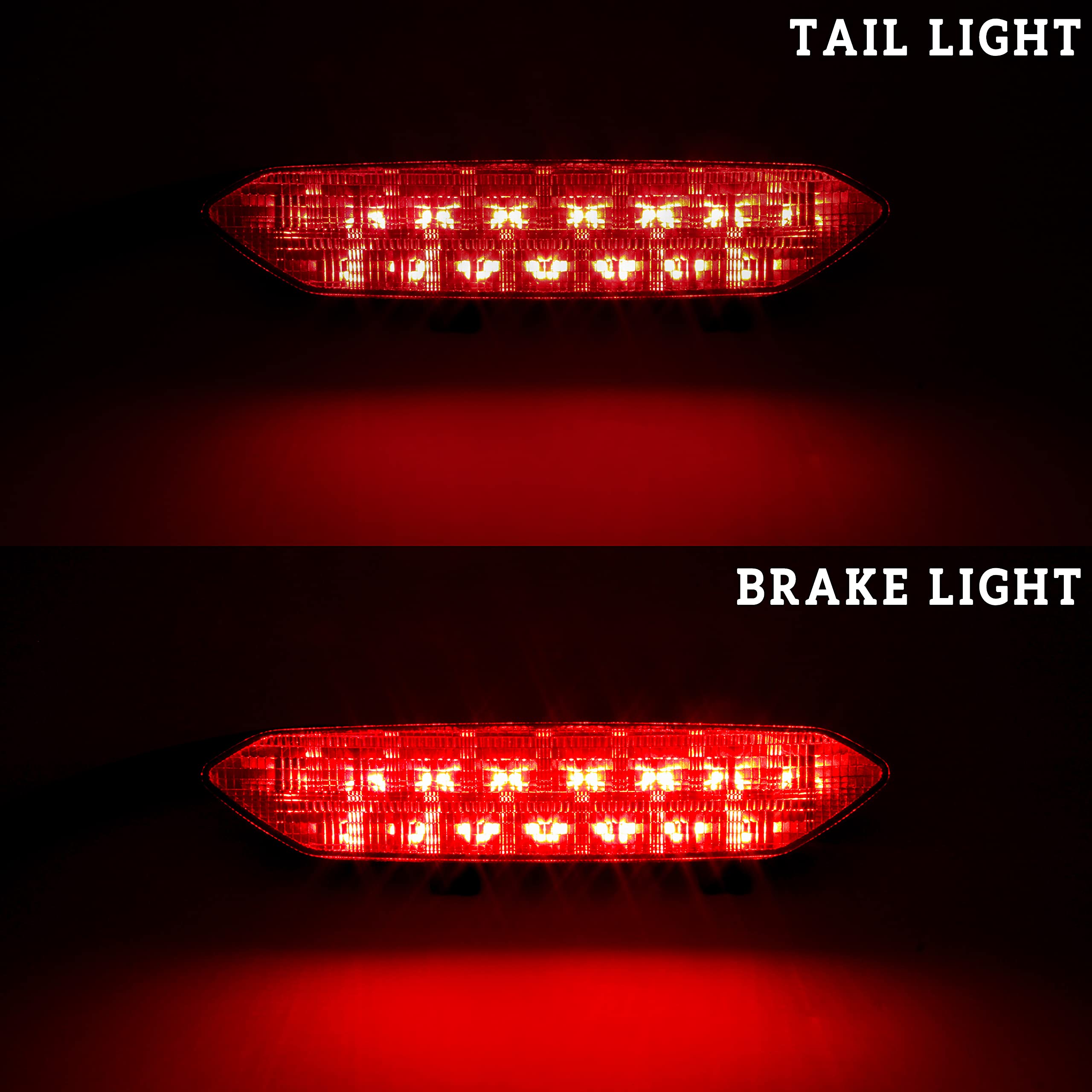 SAUTVS LED Smoked Black Tail Light for Yamaha Raptor 700R/YFZ450R, Model ZP-YJ-031101-001, Red, 2006-2018