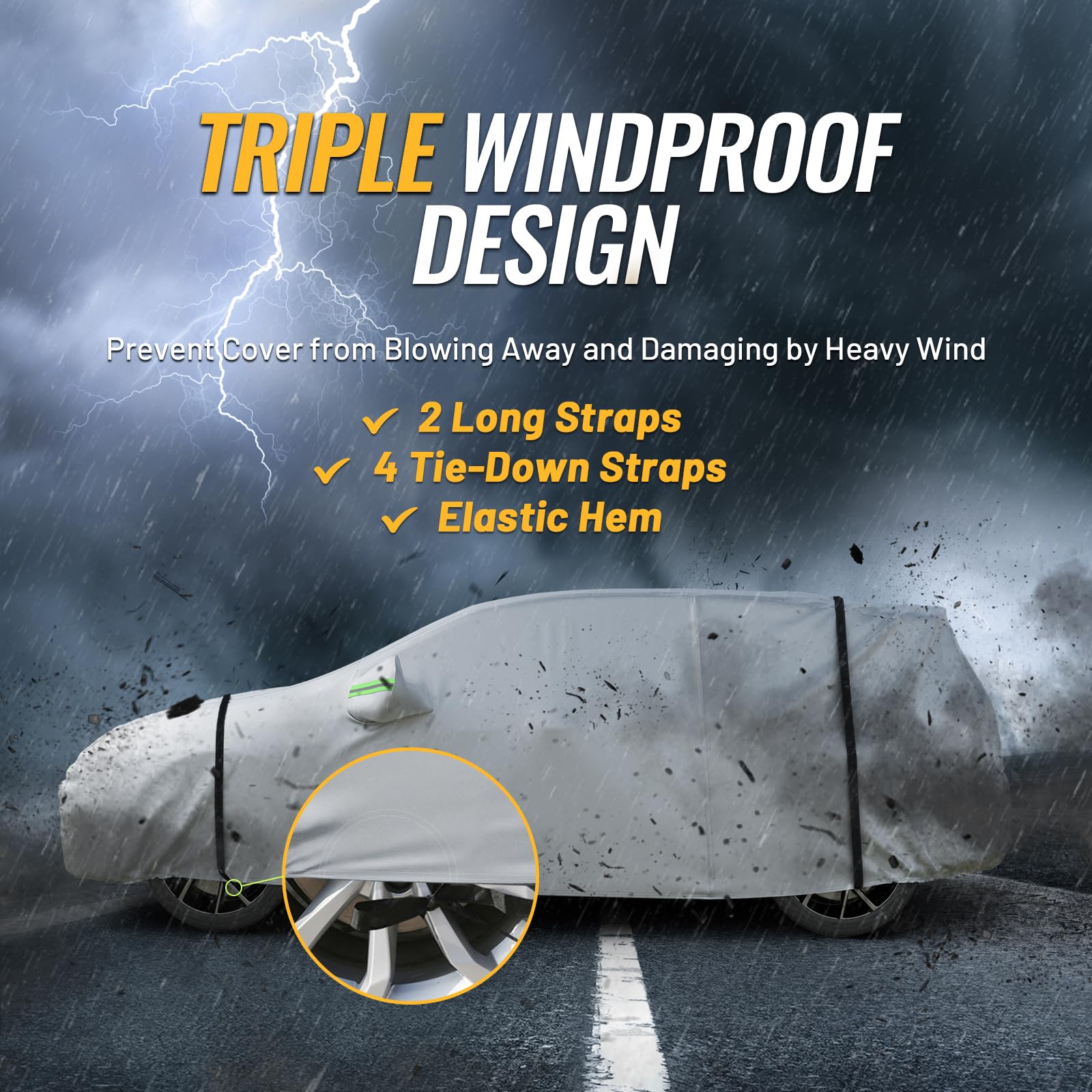 Favoto Hatchback Car Cover Waterproof All Weather For Automobiles Compatible With Vw Golf, Ford Fiesta, Honda Fit, Outdoor Sun R