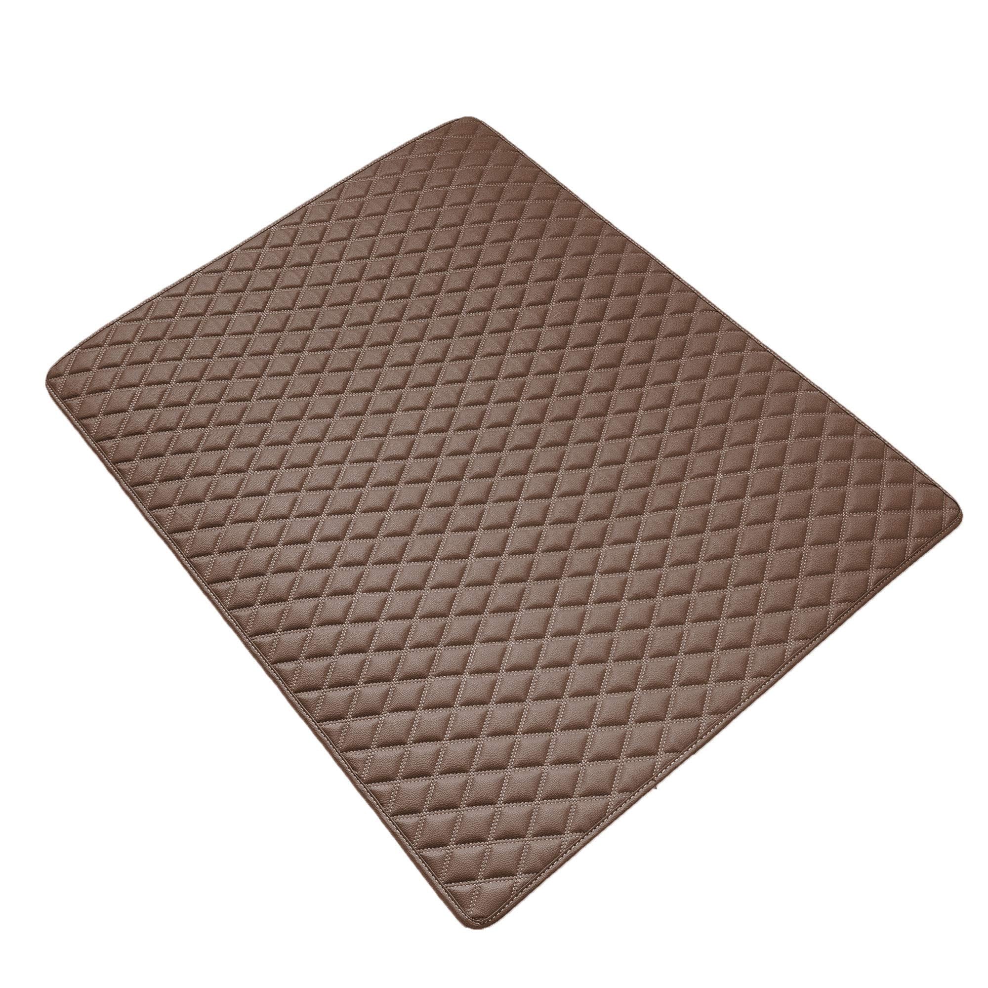 Fh Group Deluxe Faux Leather Diamond Pattern Cargo Liner 32'' Inches - Universal Fir For Cars, Trucks, & Suvs (Brown) F16501