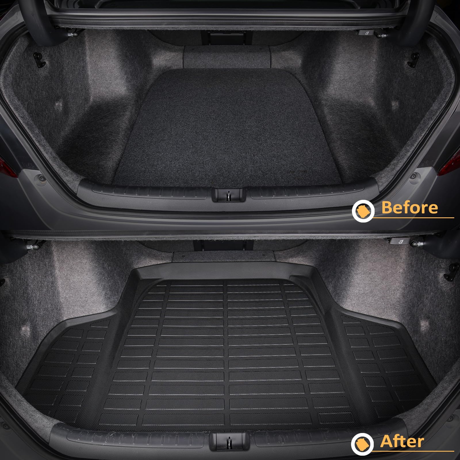 GINOWY-Cargo Liner for Honda HR-V 2023 2024 2025, All Weather 2024 HRV Trunk Mat Waterproof Cargo Mat HRV 2025 TPE Rubber Durabl