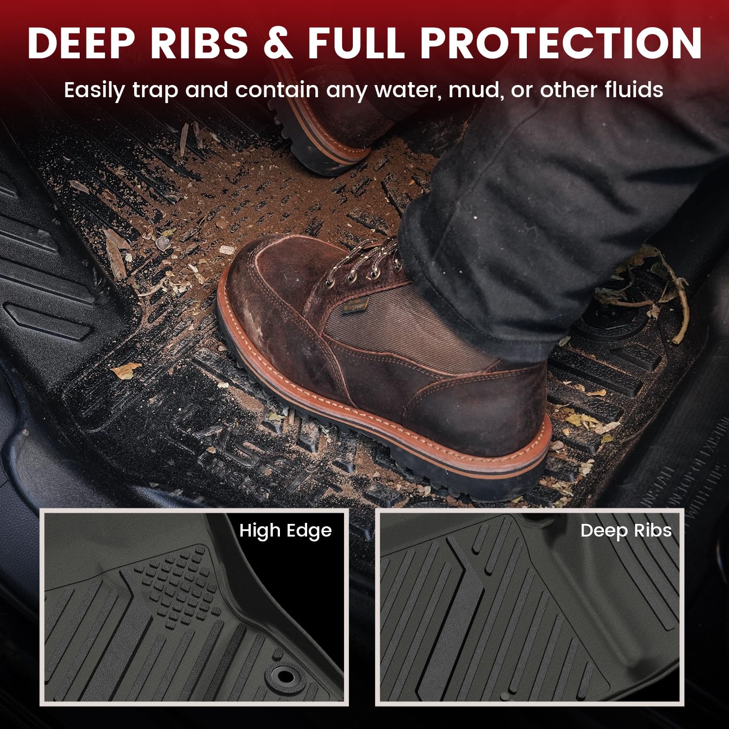 Lasfit Floor Mats&Trunk Mat For Toyota Corolla Sedan 2014-2019 (Only For Automatic) All Weather Tpe Mats Custom Fit Floor Liner
