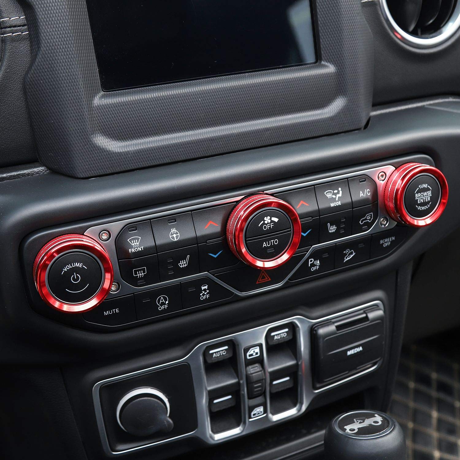 Voodonala Air Conditioner Headlight Center Consoles Switch Knob Cover Trim For 2018-2024+ Jeep Wrangler Jl Jlu Gladiator Jt Inte