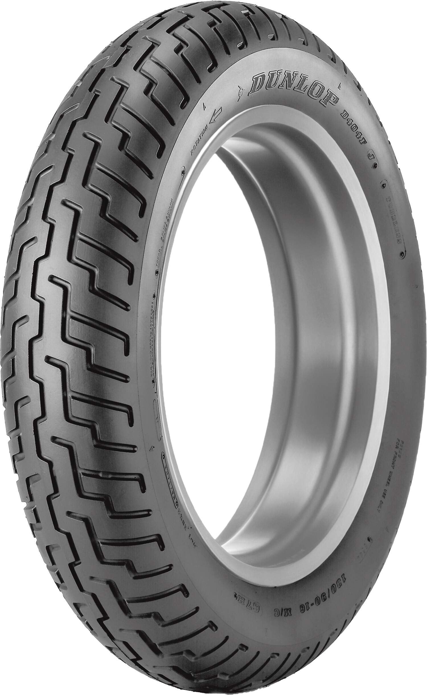 Dunlop D404 Front Motorcycle Tire 100/90-19 Black Wall for BMW F650 1997-1999, Tread Compound, Model 45605397