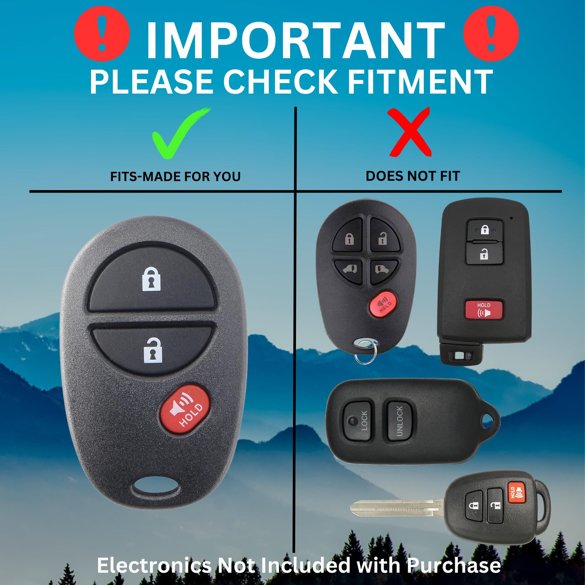 Dubbs Hardware Toyota Key Fob Cover - Rugged Shell with Built-in Bottle Opener, Black Screws, Model TKF0515, Enhanced Grip & Durability