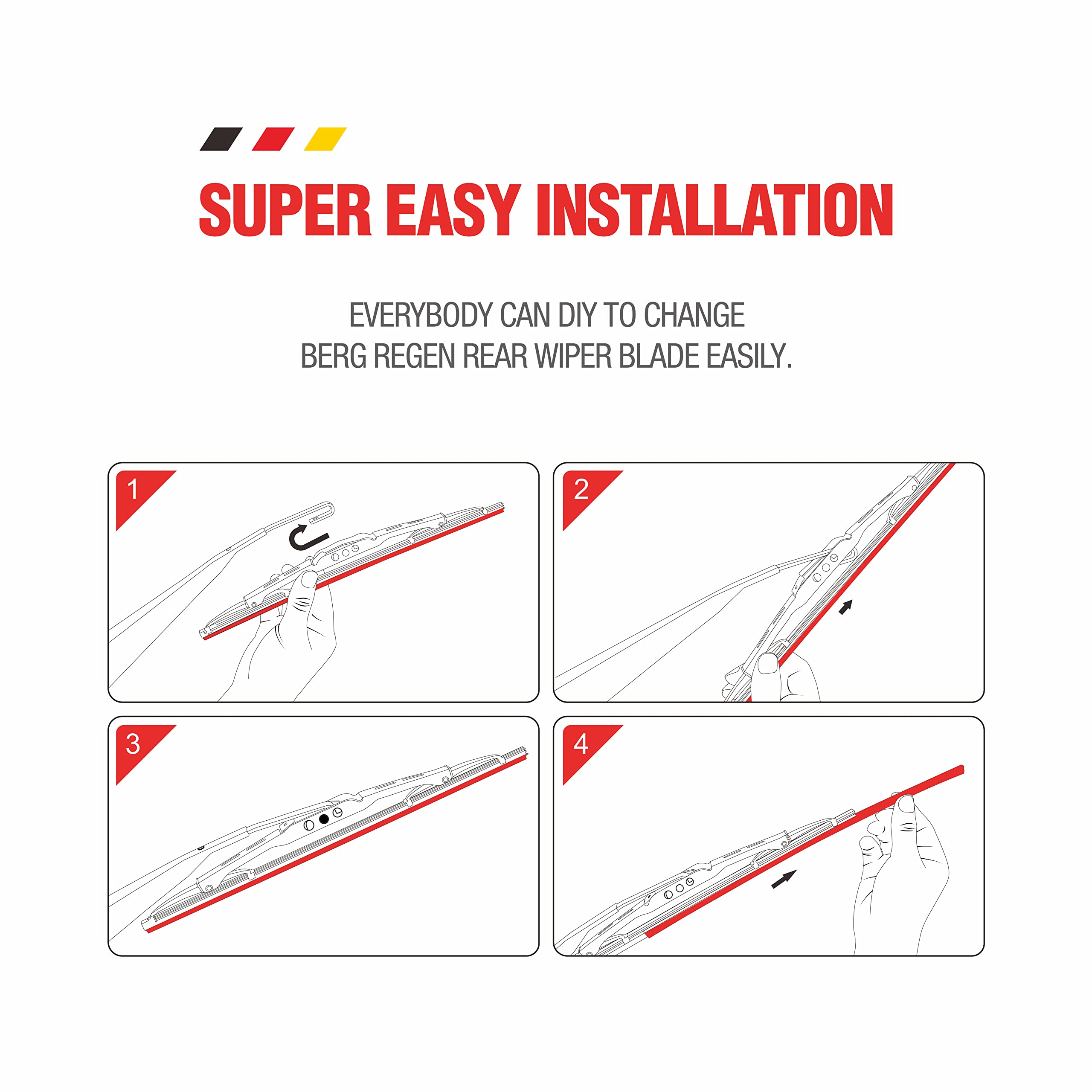 Rear Wiper Blade 10 Inch Replacement For Chevrolet Trax 2022-2013/ Honda Cr-V 06-02/ Jeep Compass 17-07 Patriot 17-07/ Ford Esca