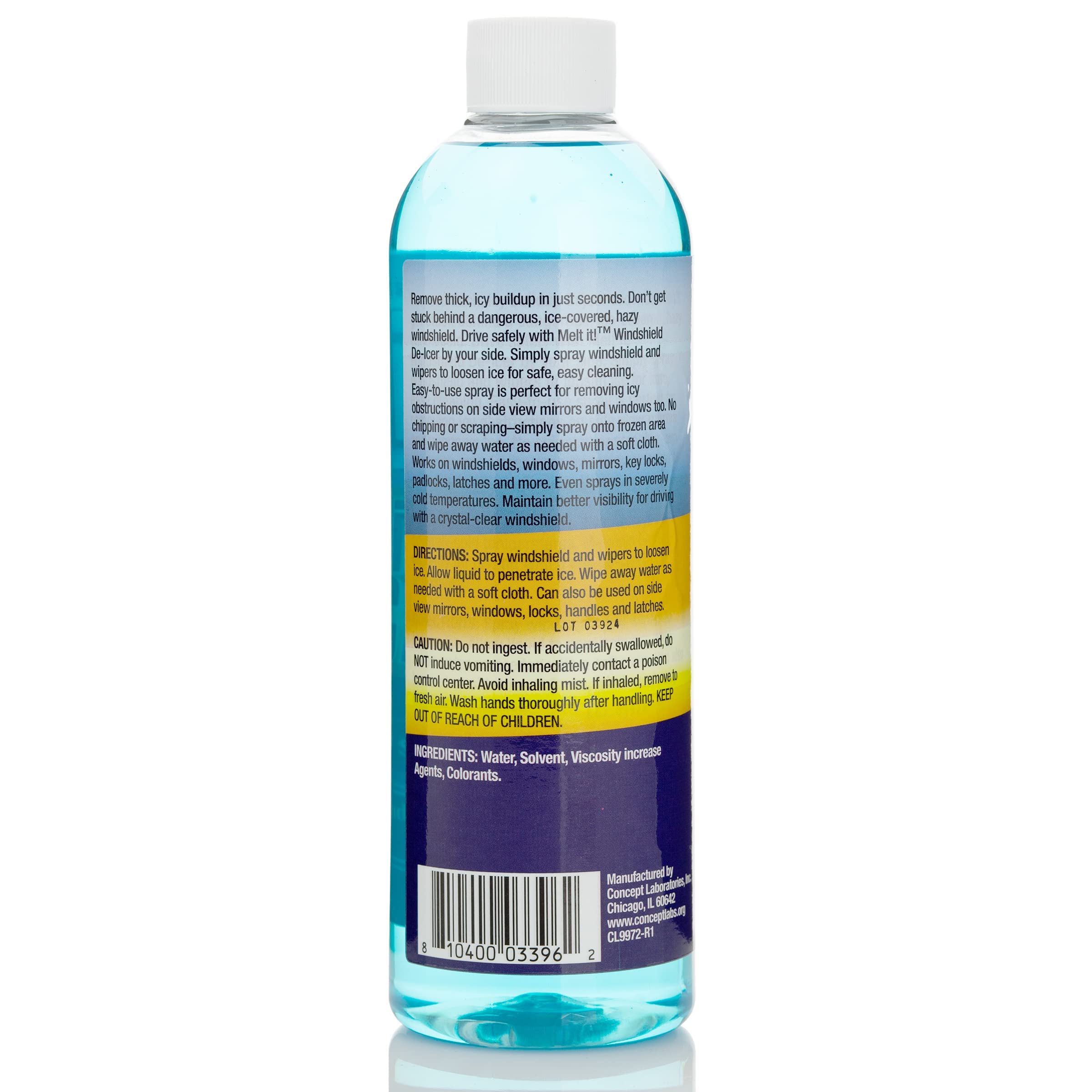 E·Z·R Windshield De-Icer Spray - 17 Fl Oz Snow Melting Defrost Liquid for Ice & Frost Removal, Model CL9972