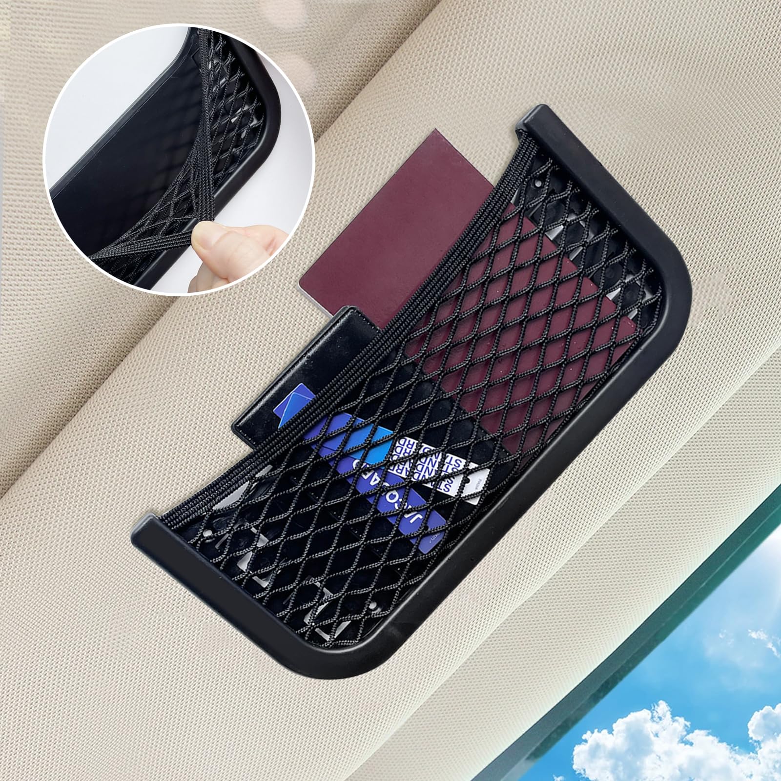 ABS Plastic Frame Automotive Cargo Nets Car Net Pocket Phone Car Mesh Net Holder RV Storage Boat Cargo Pocket Organizer Framed M