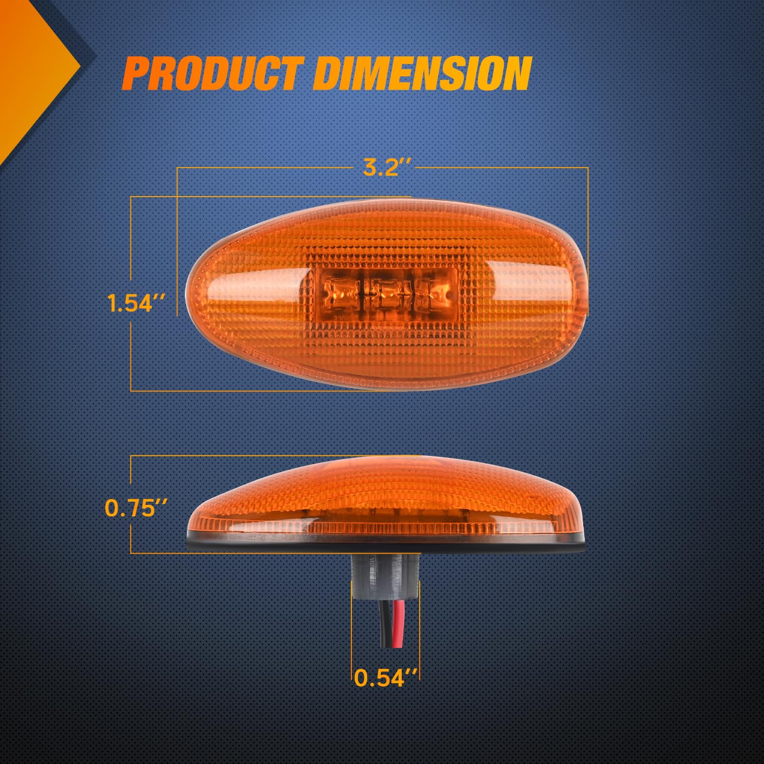 Nilight Fender Side Marker Lights 4 Pcs 3 Led Red Amber Front Rear Clearance Light Compatible With 2001-2014 Chevy Silverado Gmc