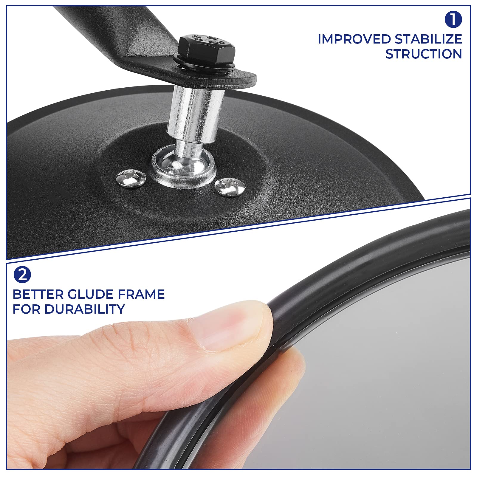 QMPARTS Upgraded Mirrors Doors Off Compatible with JK JKU TJ, Round Wrangler Side Mirrors Doorless Mirrors for Safe Doors off Dr