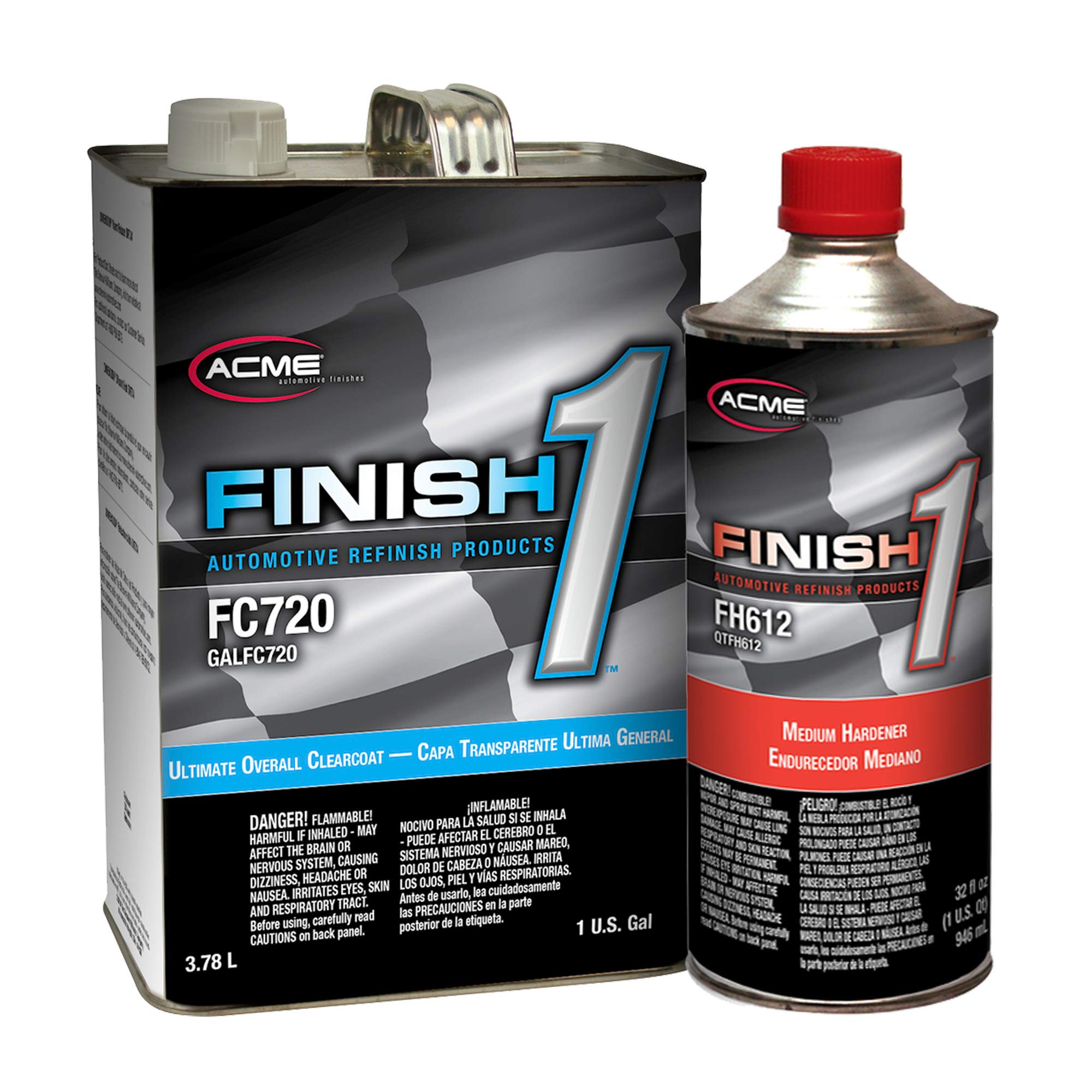 Sherwin Williams Finish 1 Automotive Refinish Ultimate Overall Clearcoat (Fc720), 1 Gallon | Medium Universal Hardener (Fh612), 