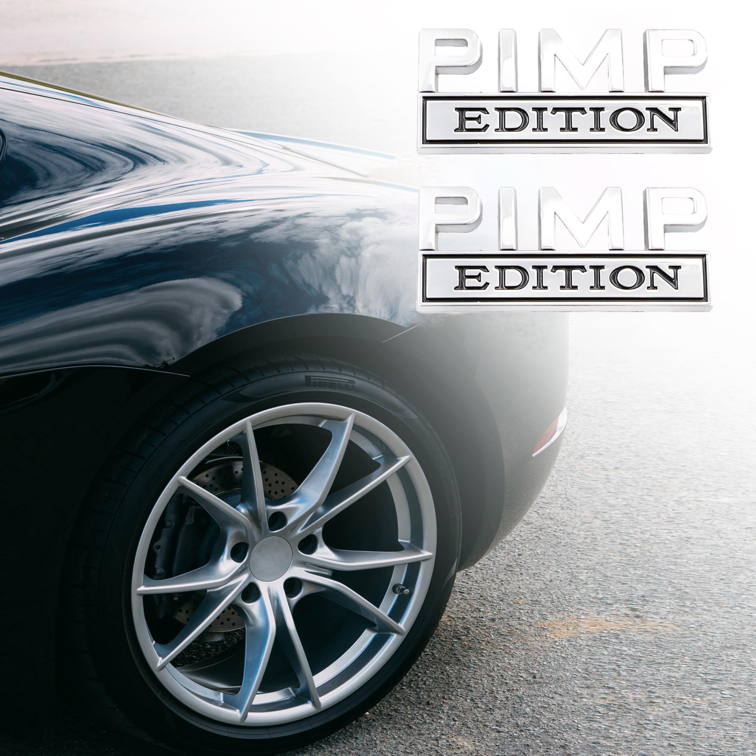 CARRUN Pimp Edition Emblem Badge - Metal 3D Decal Sticker for F150/F250/F350/Silverado/Sierra - 3.1'' x 1.18''