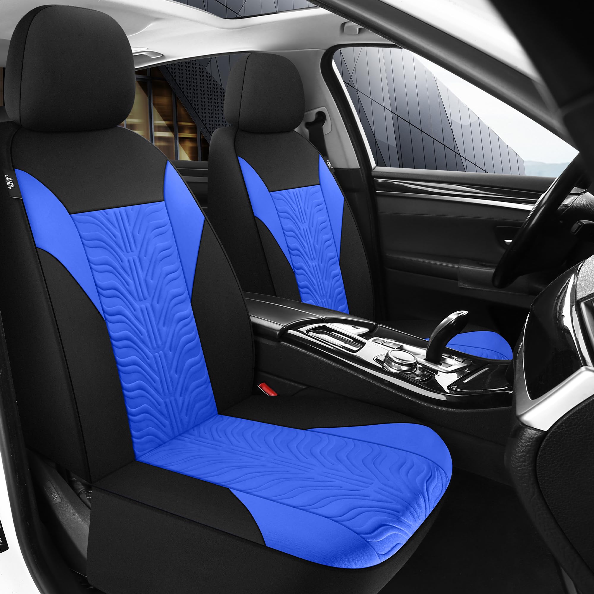 CAROMOP Car Seat Covers Full Set, Washable and Breathable Premium Cloth Seat, Split Bench Seat Covers for Cars, Universal Fit fo