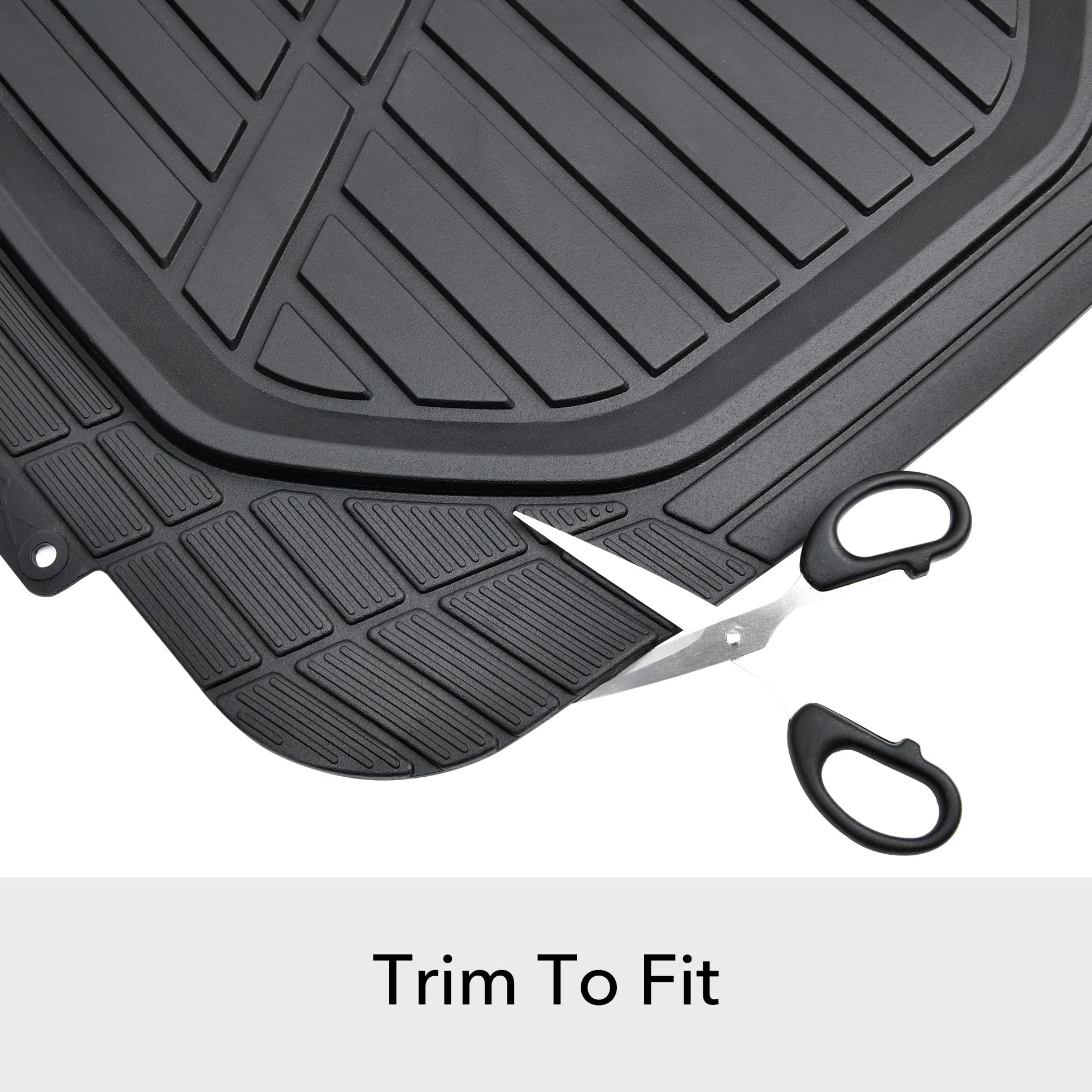 Amazon Basics Heavy Duty PVC Floor Mats, Waterproof Cargo Liner, Black, Model 812032627