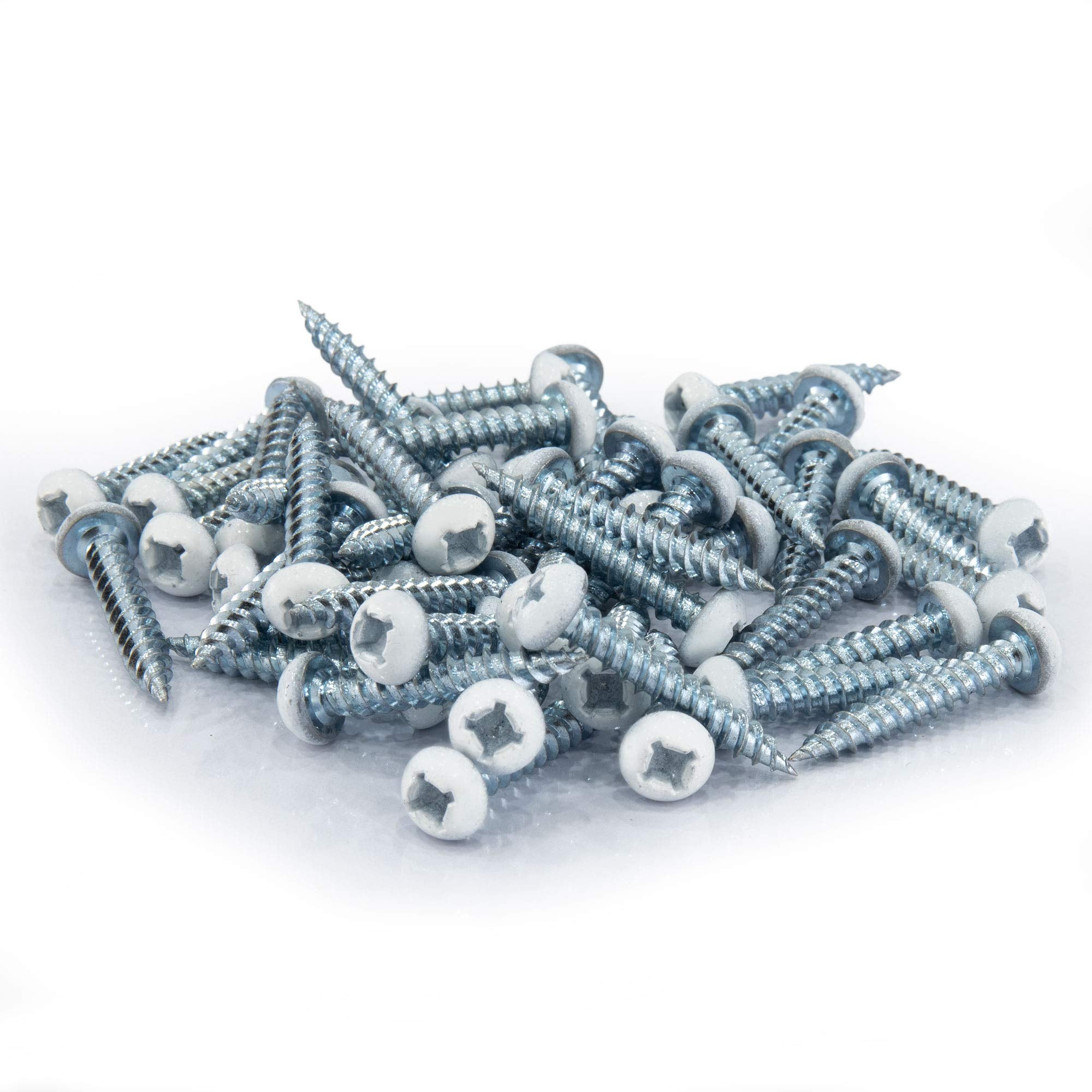 RecPro 8x1 Pan Head Metal RV Screws, Alloy Steel, Polar White, Multi-Pack (50) for RV Interior Use