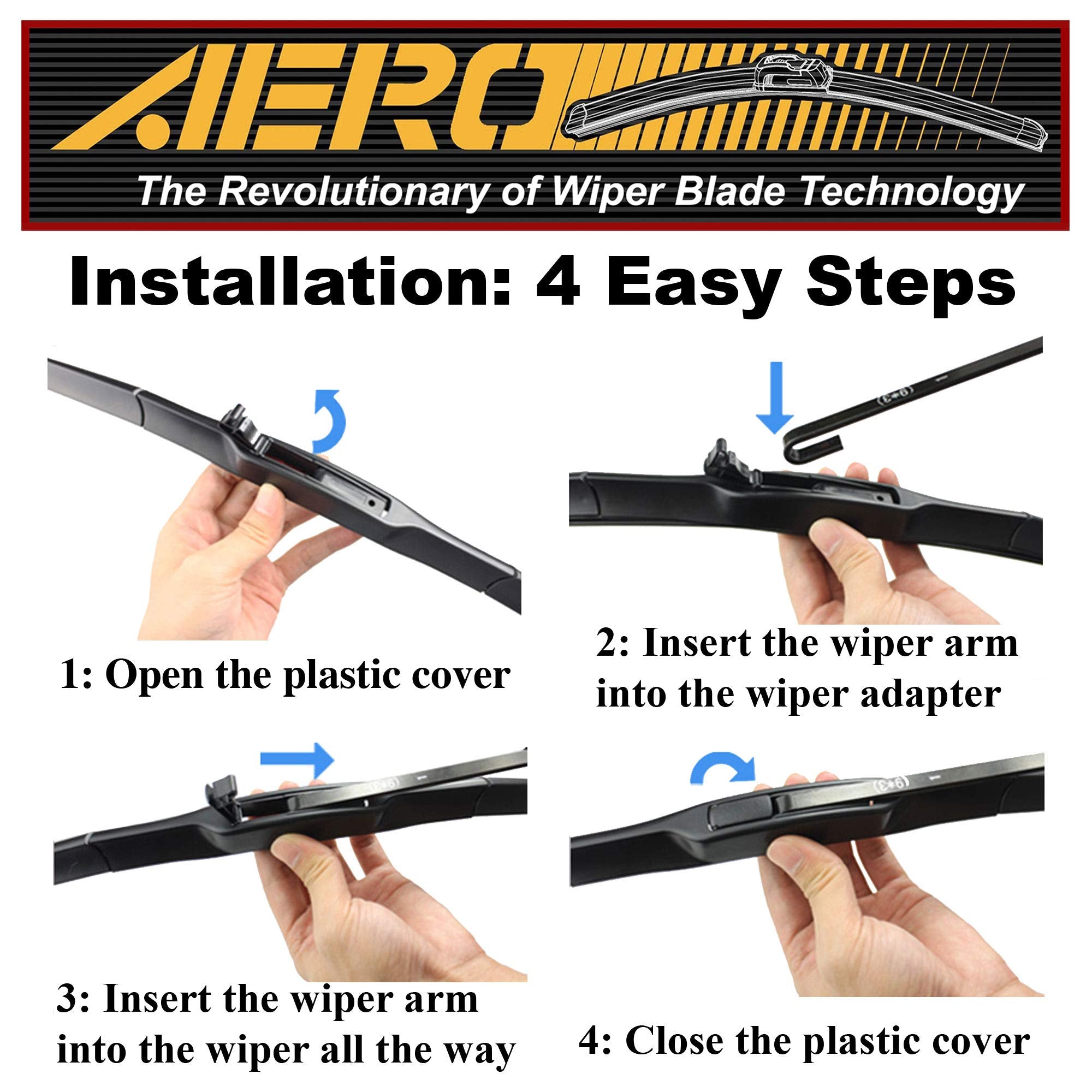 Aero Hybrid 22'' + 18'' Premium Quality All-Season Windshield Wiper Blades (Set Of 2)