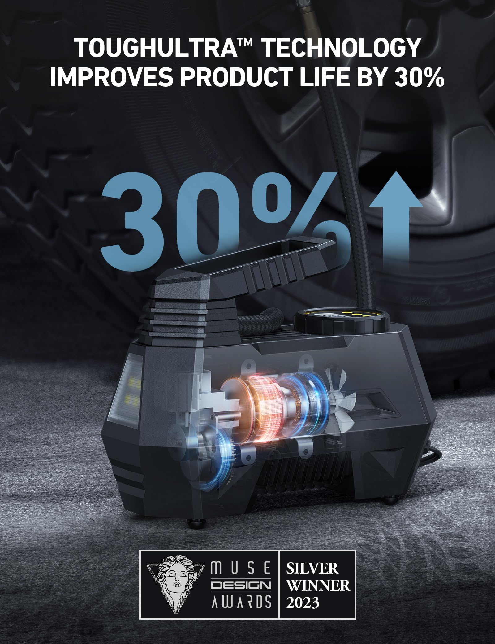 AstroAI Tire Inflator Portable Air Compressor Tire Air Pump for Car Tires - Car Accessories, 12V DC Auto Pump with Digital Press