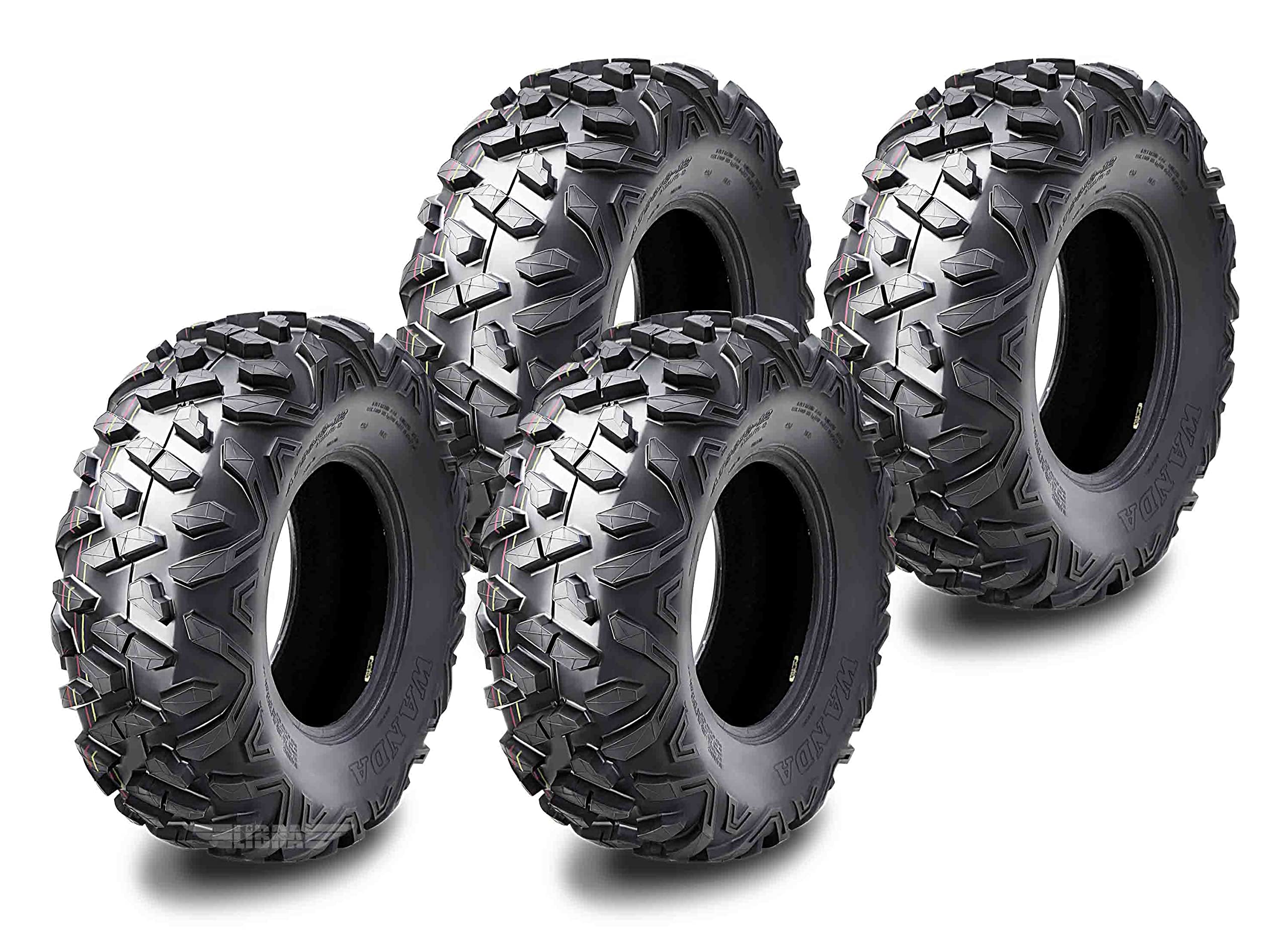 Wanda Set Of 4 All Terrain Utv Atv Tires 26X9-12 26X9X12 6Pr Deep Tread Big Horn Style 10377
