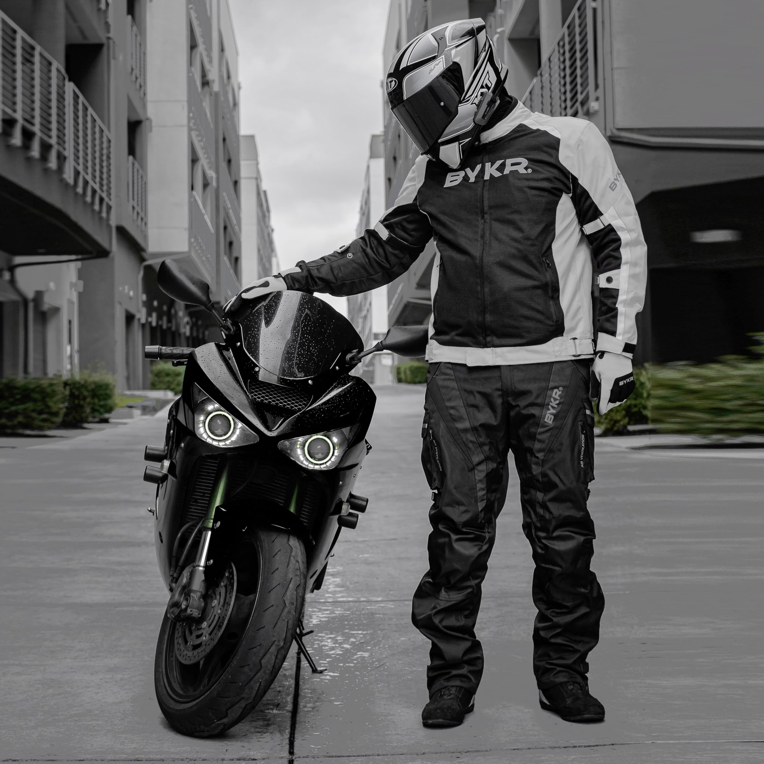 Bykr All-Weather Motorcycle Gloves For Men & Women - Protection For Dirt Bike, Bmx, Mx, And Atv Riding - Grey L