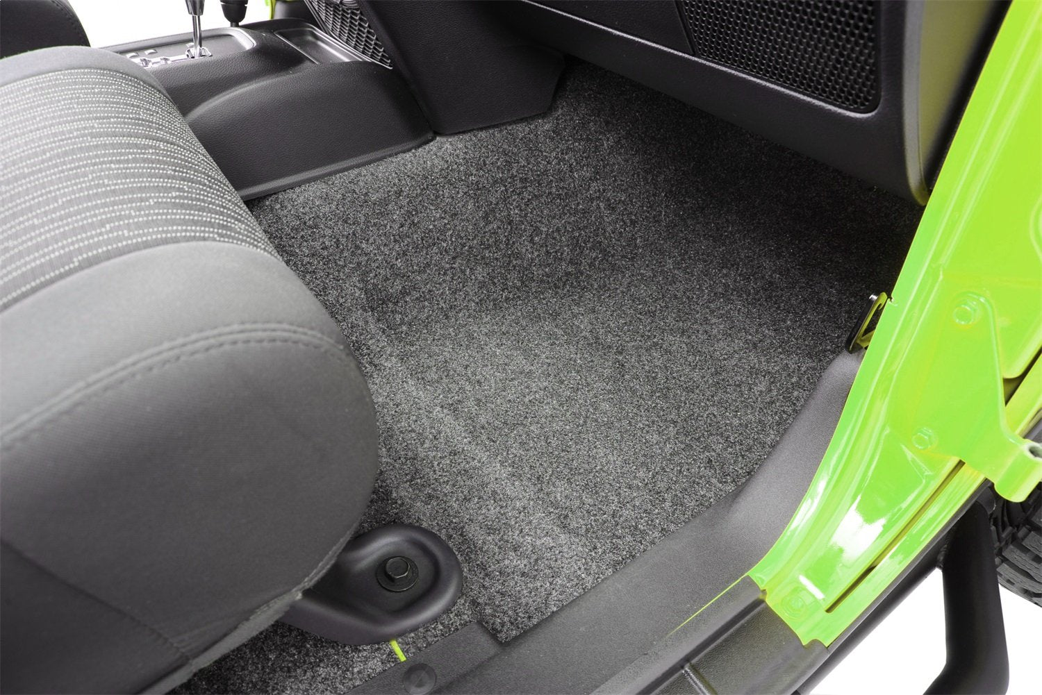 Bedrug Jeep Liners - 2007-2018 Wrangler JK UNLTD 4 Door, Grey Carpet, 4 pc, Model BRJK07F4, Includes Heat Shields