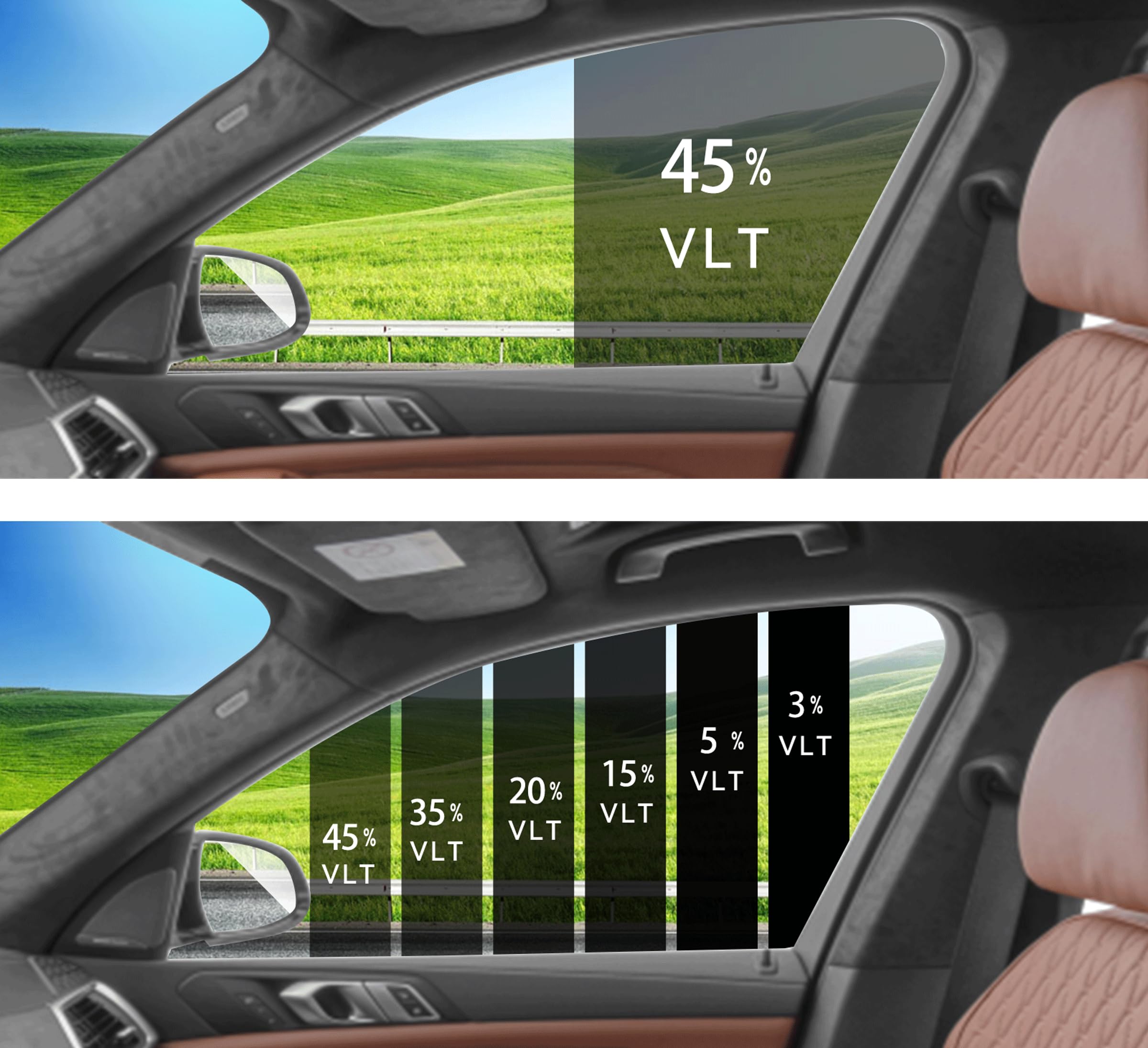 2Ply Premium Window Tint Film For Car 20''In X 25'Ft (45% Vlt), Protects Privacy, Blocks Uv And Reduces Heat, Film Roll For Car