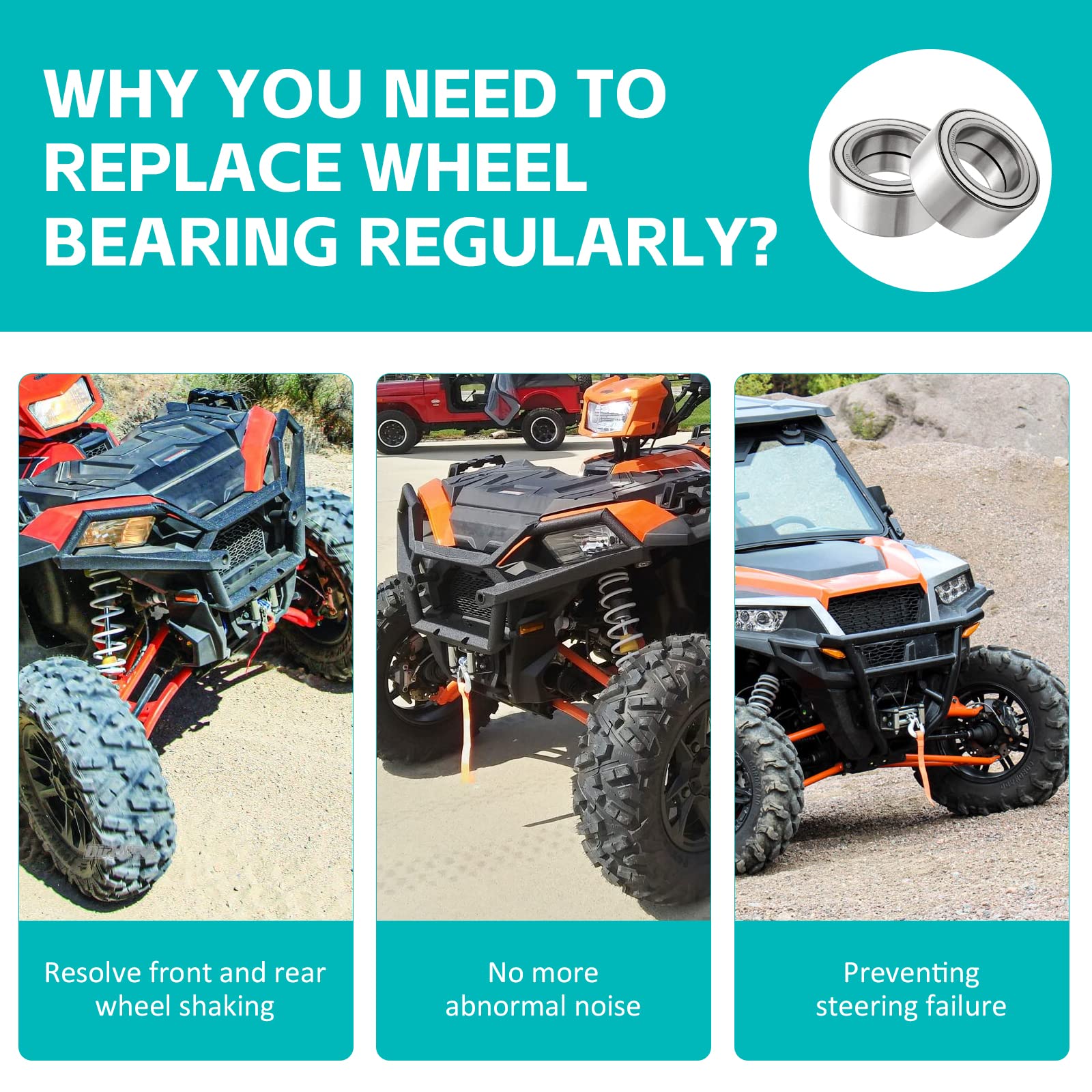 Wheel Bearings 44x72x33 Front & Rear Compatible with Polaris RZR 1000 900 PRO XP Turbo General 1000 Sportsman 1000 850 550 Scram