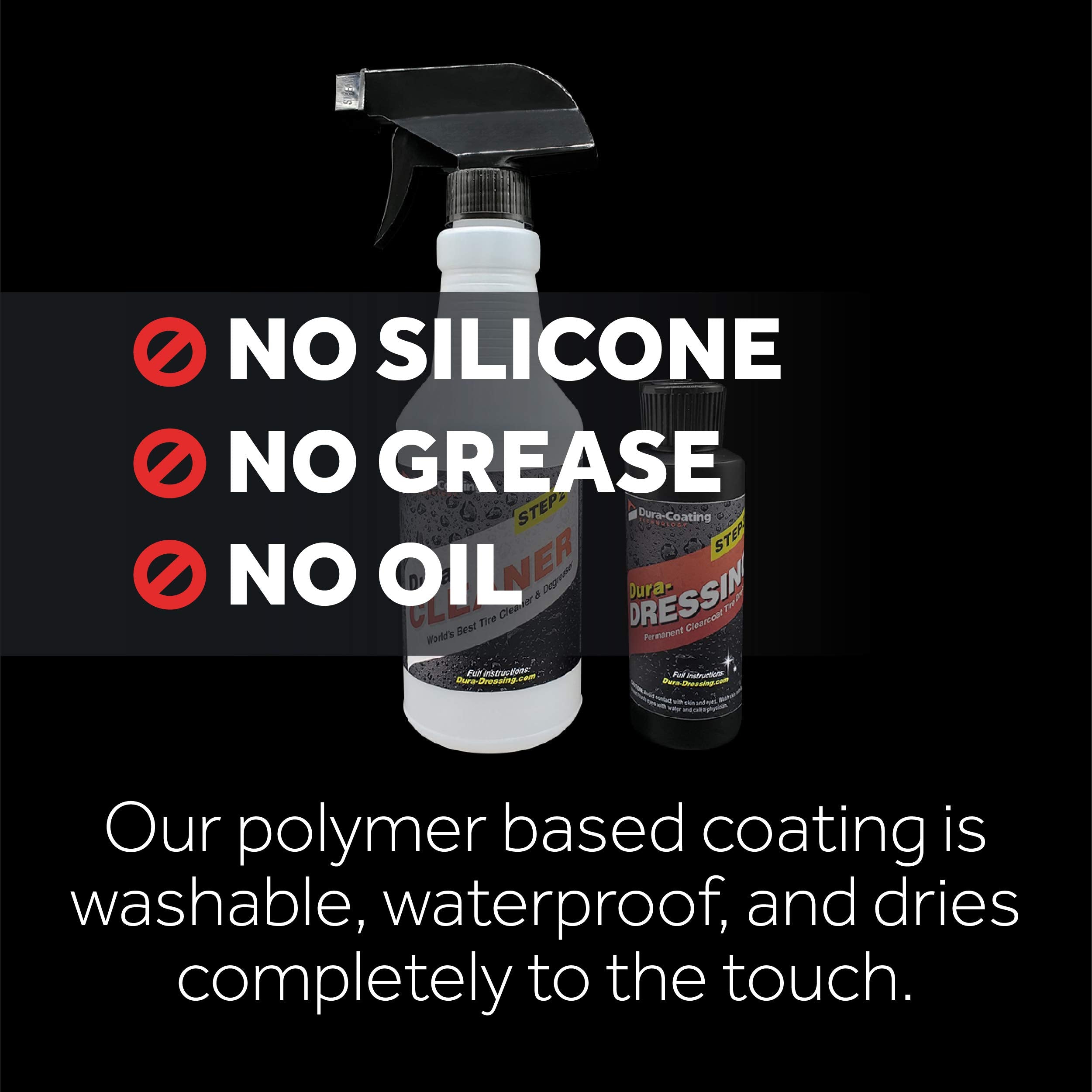 DURA-COATING TECHNOLOGY Dura-Dressing Total Tire Kit - Tire Dressing & Cleaning Kit for Single Car - Made in USA