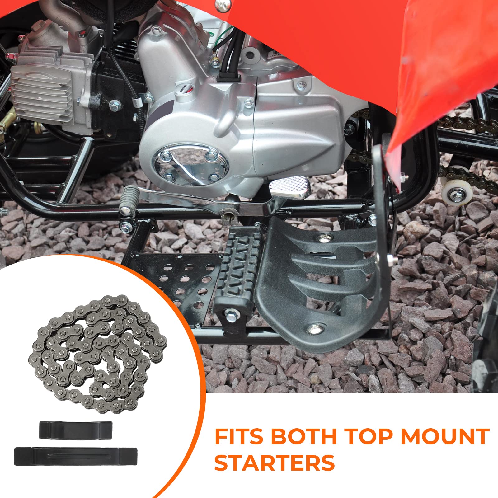 MOTOQUEEN 25H Starter Chain for 50cc-125cc ATV/Dirt Bike Go Kart, Alloy Steel, 62 Links